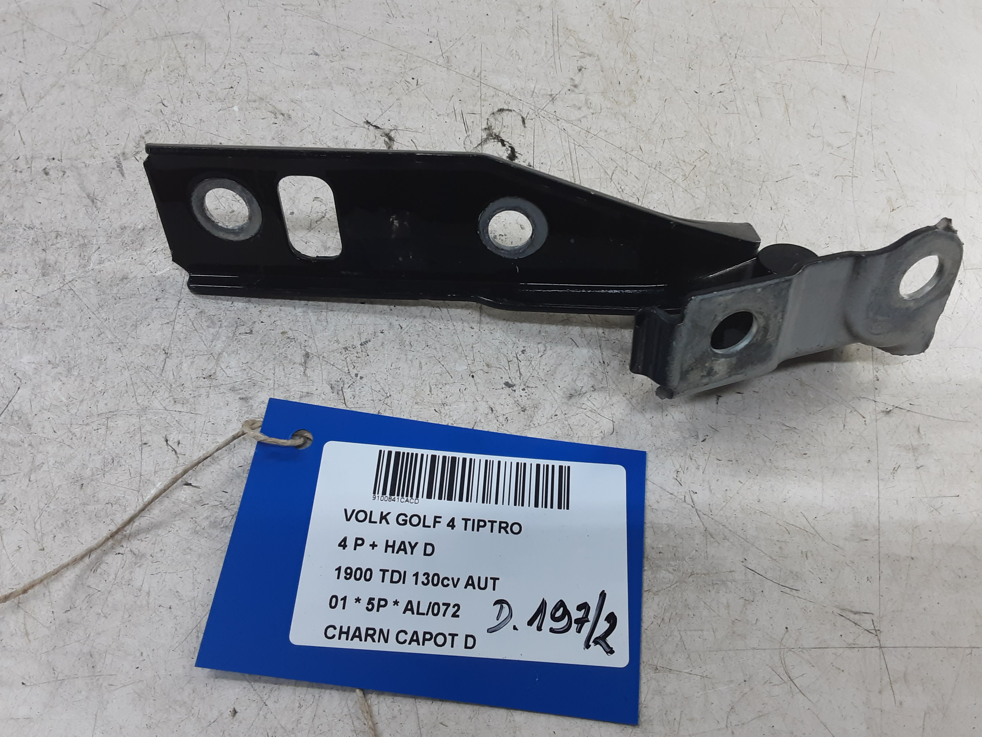 SCHARNIER MOTORKAP RECHTS Vw GOLF IV 11/97 - 03