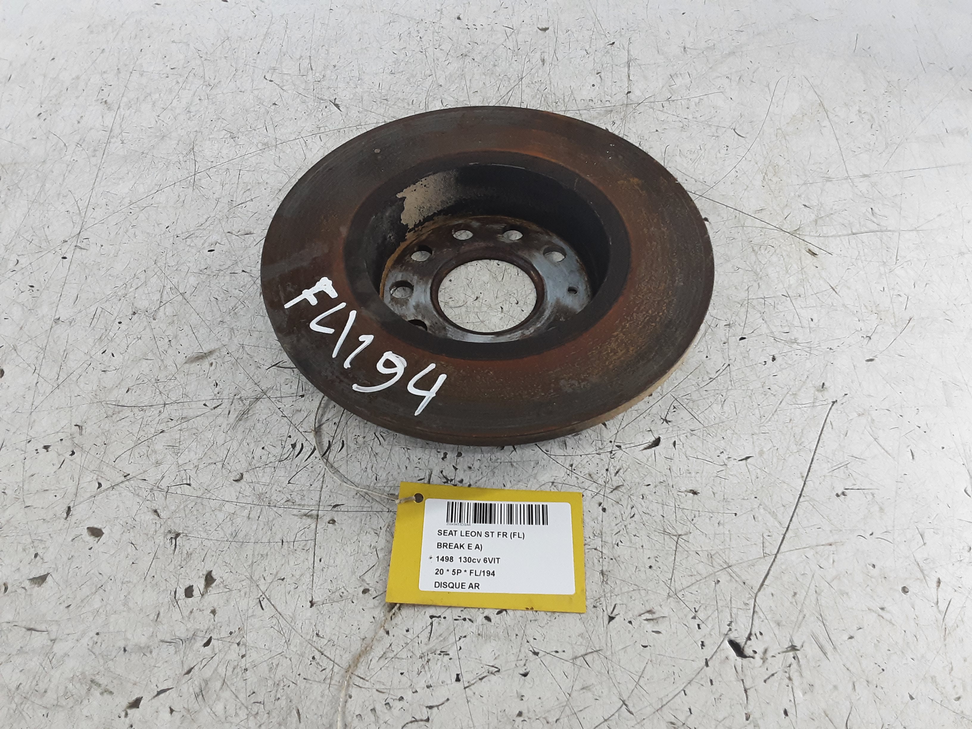 DISQUE ARRIERE Seat LEON (3) (5F) FaceLift 1/17 - 5/20