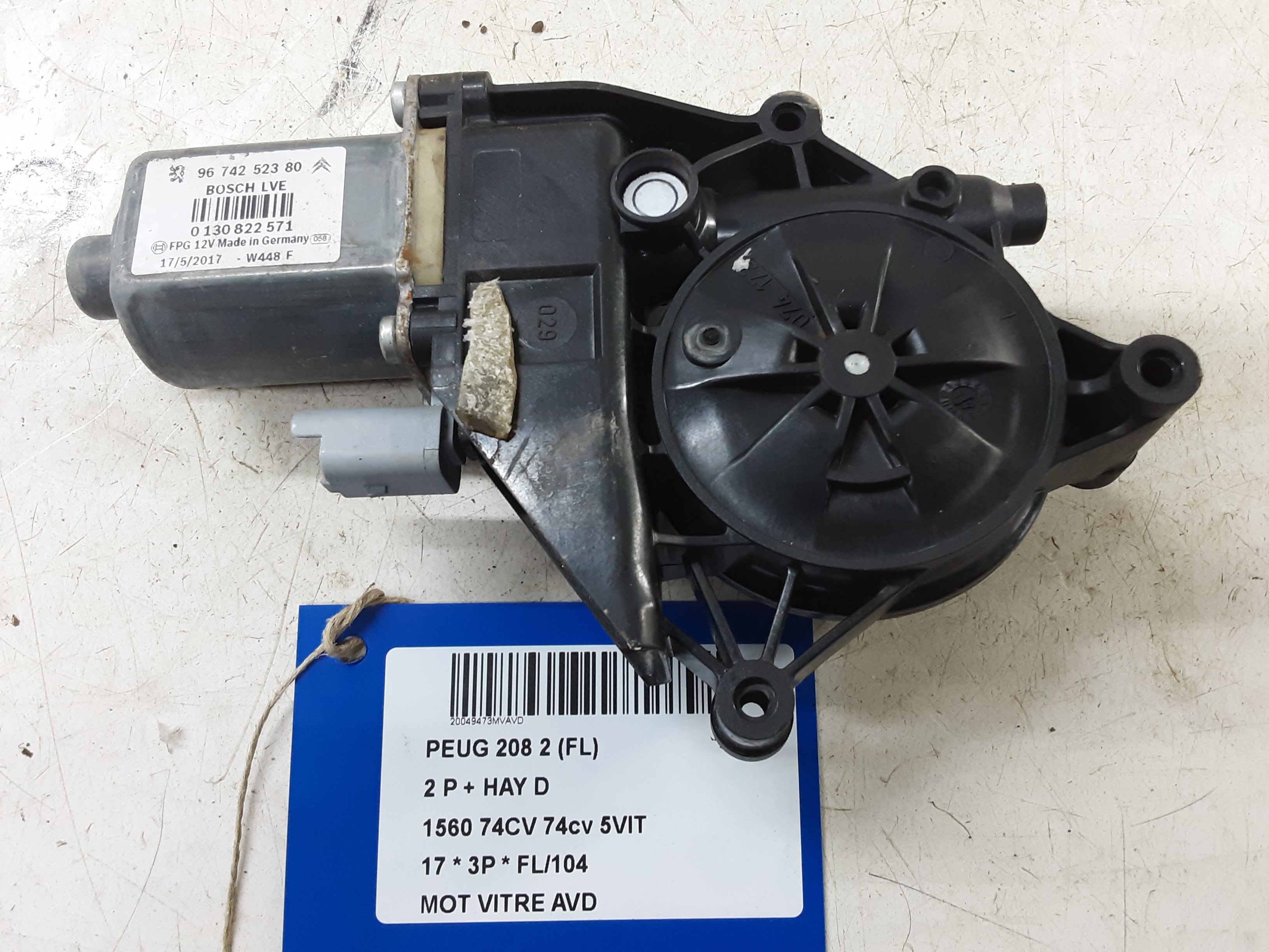 MOTOR RUITMECHANISME VOOR RECHTS Peugeot 208 8/15 - 20