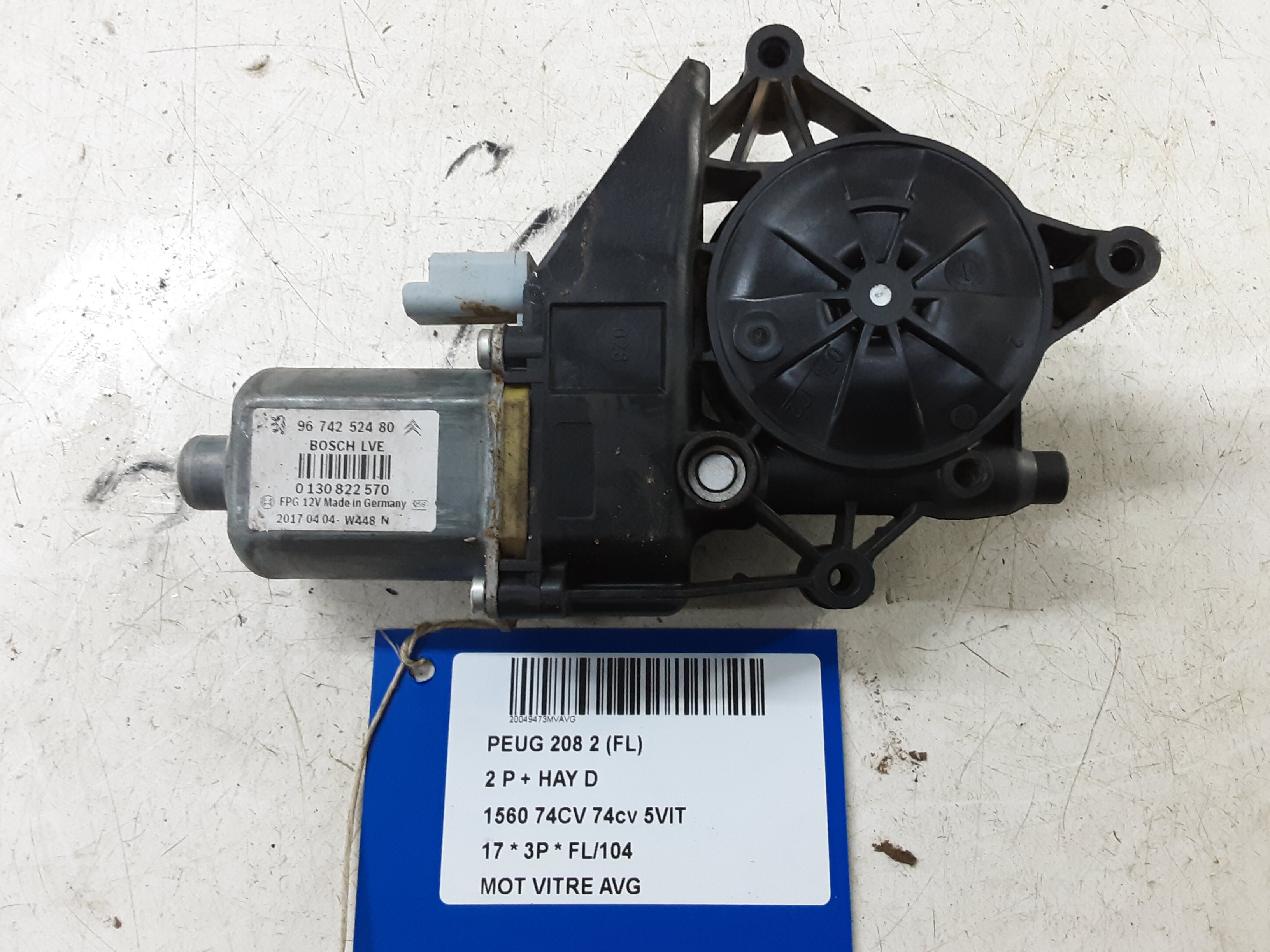 MOTOR RUITMECHANISME VOOR LINKS Peugeot 208 8/15 - 20