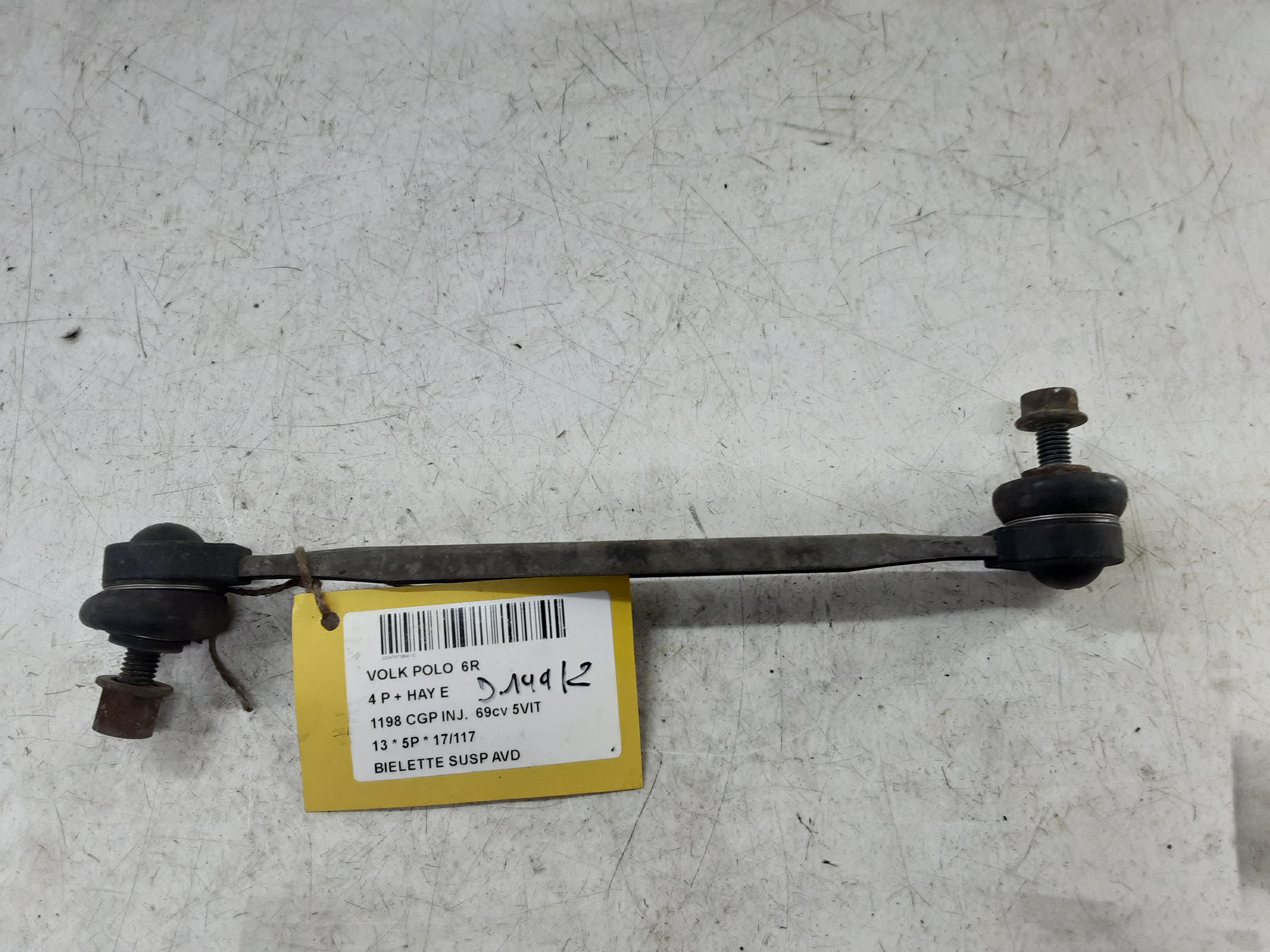 REACTIESTANG VOOR RECHTS Vw POLO (6R) 6/09 - 4/14