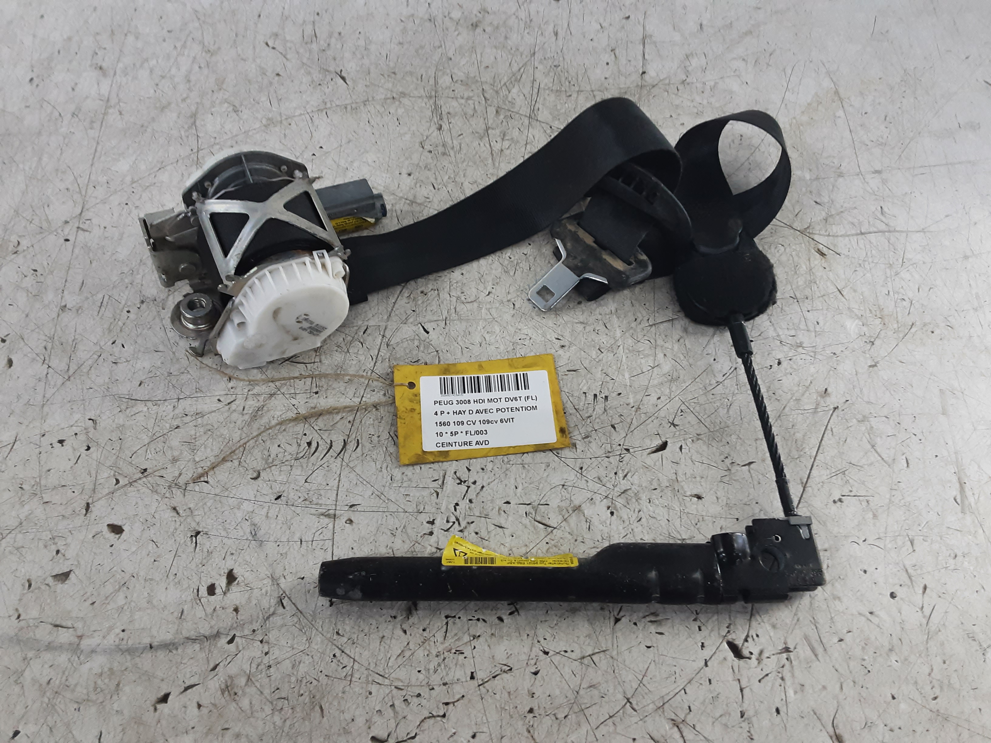 VEILIGHEIDSGORDEL VOOR RECHTS Peugeot 3008 (1) 6/09 - 16