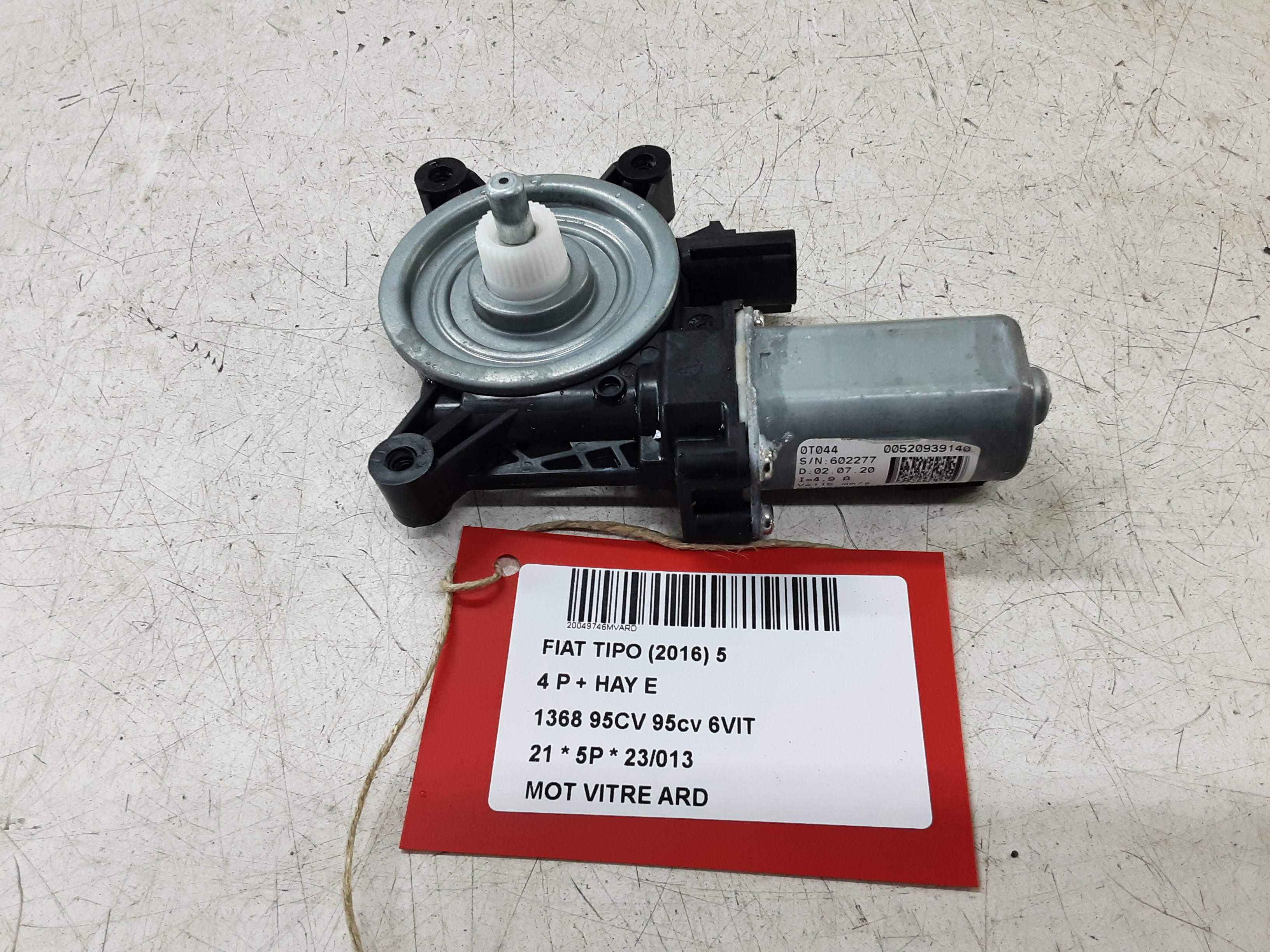 MOTOR RUITMECHANISME ACHTER RECHTS Fiat TIPO 10/15 &gt; 20