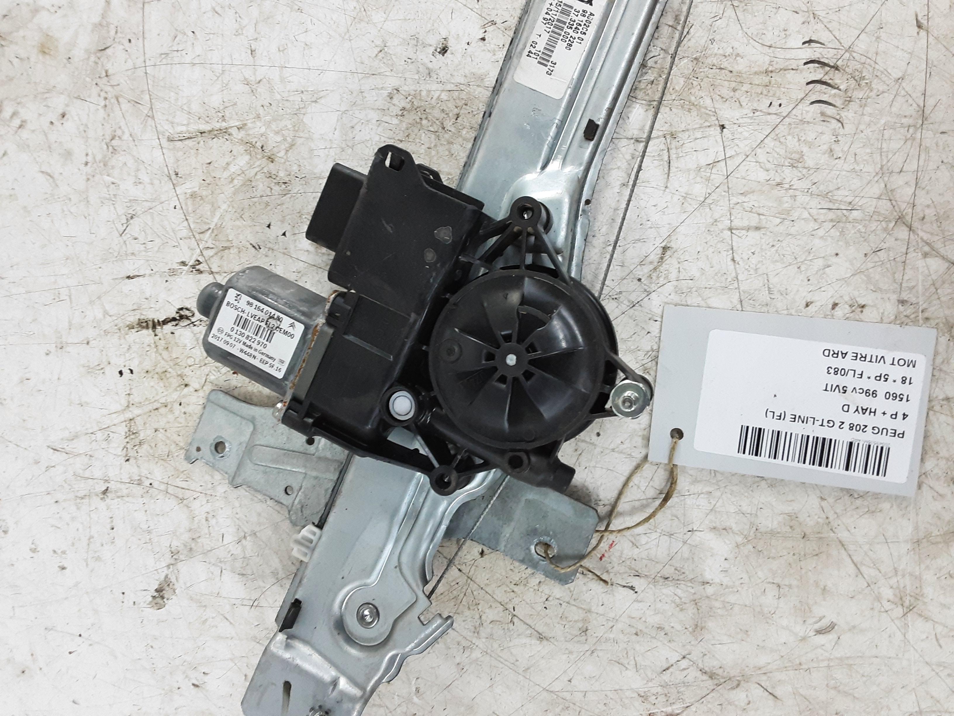 MOTOR RUITMECHANISME ACHTER RECHTS Peugeot 208 8/15 - 20