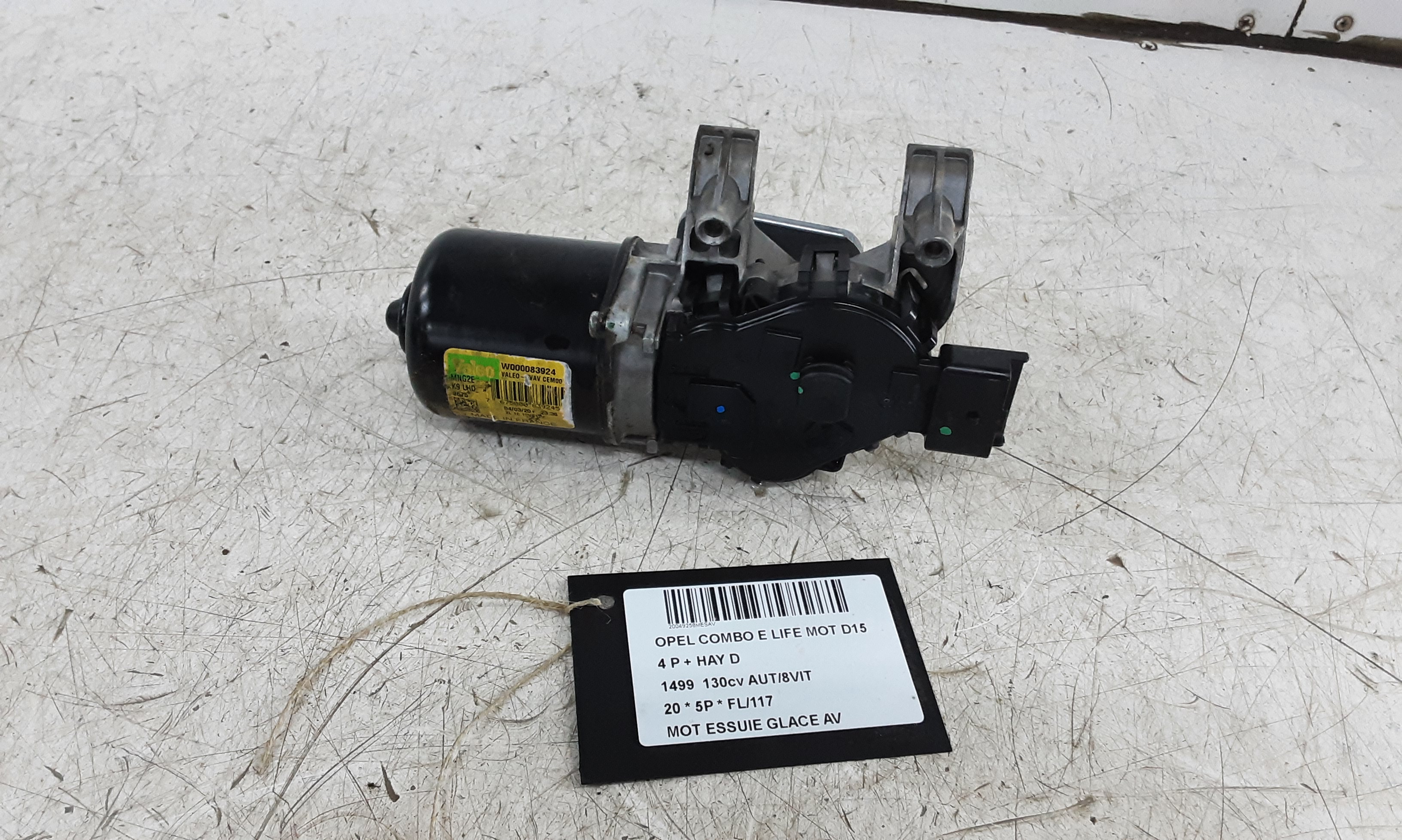 MOTEUR D&#039;ESSUIE-GLACE AVANT Opel COMBO 6/18+