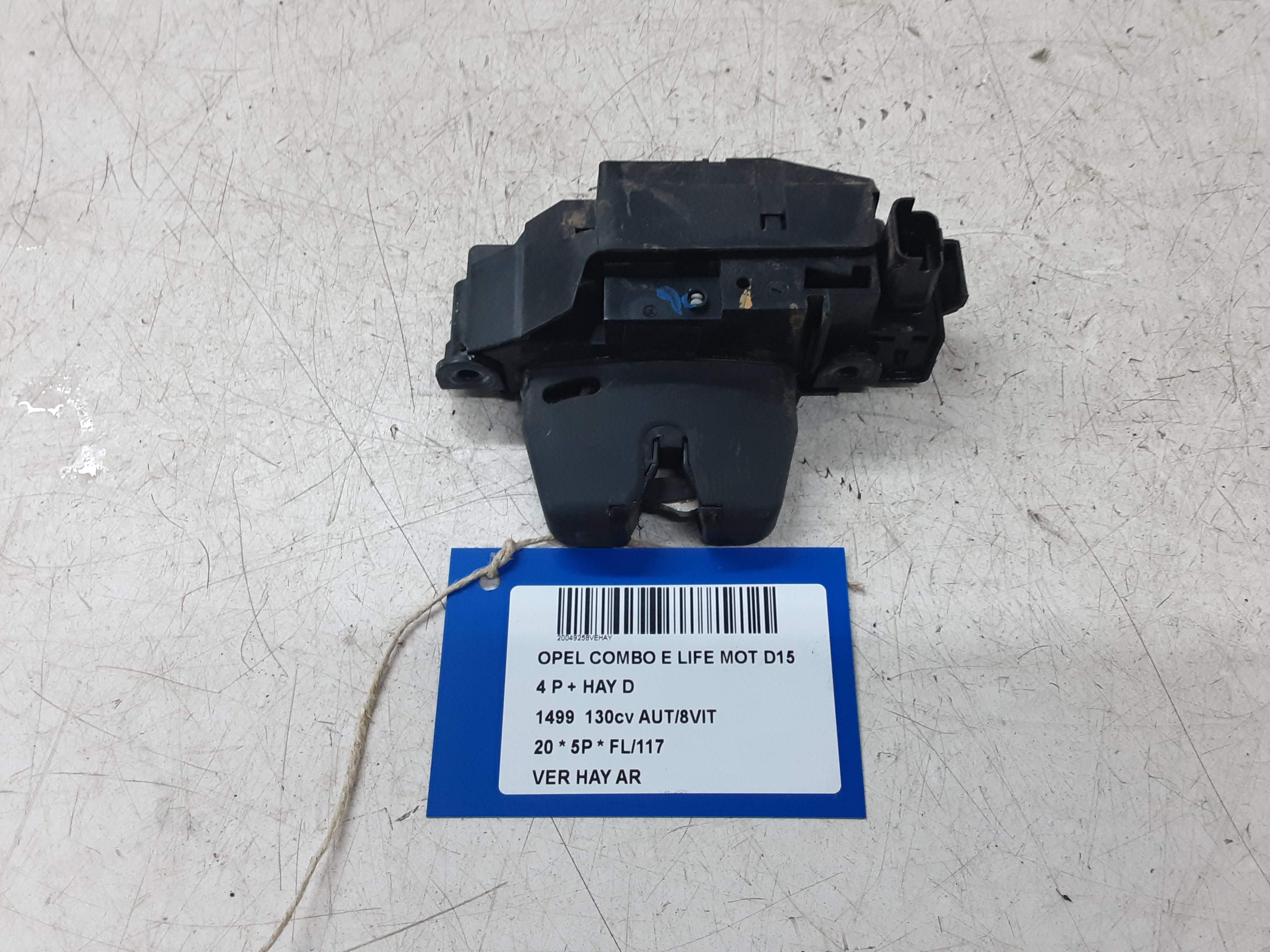 VERROUILLAGE DE HAYON ARRIERE Opel COMBO 6/18+