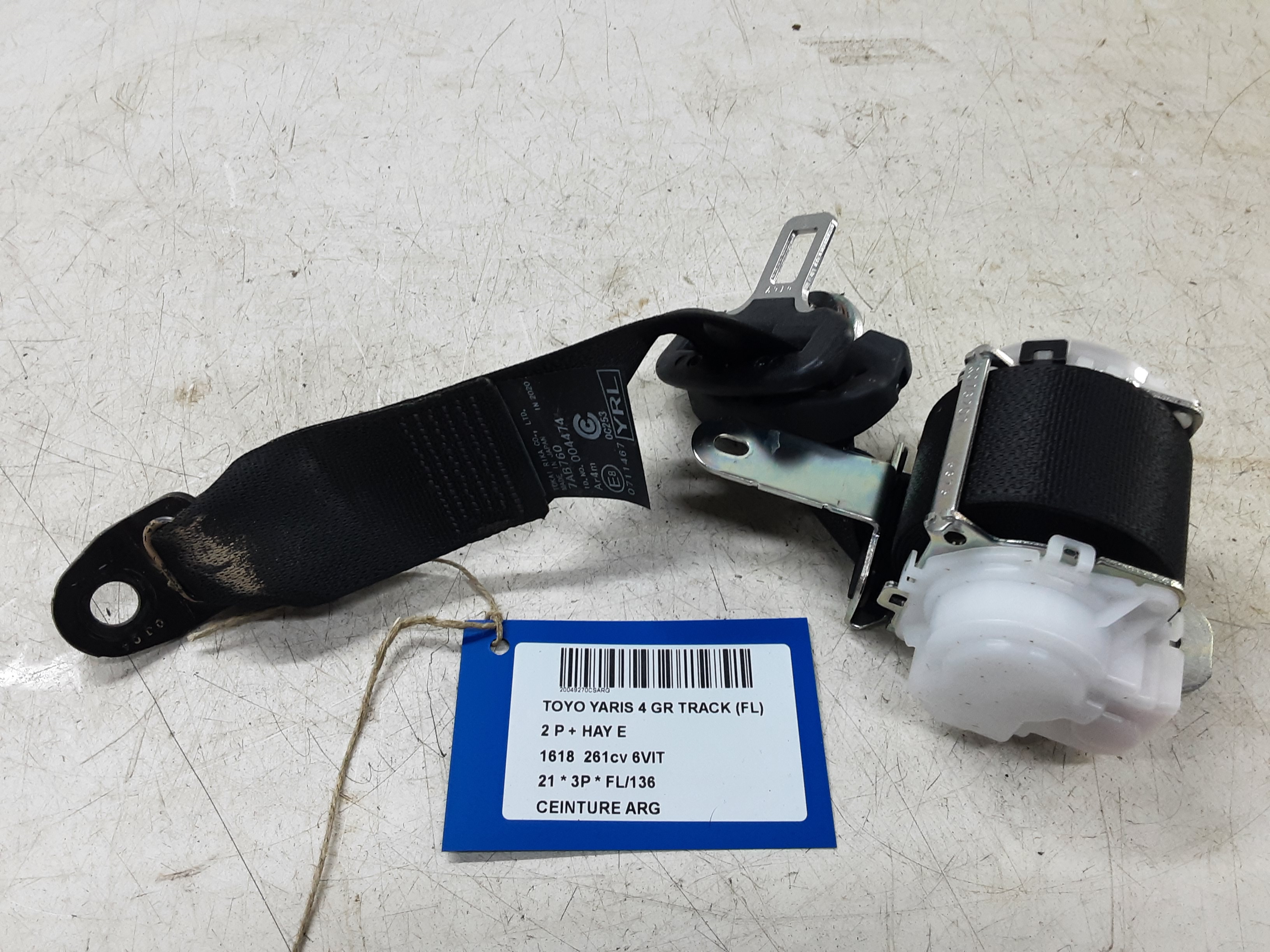 VEILIGHEIDSGORDEL ACHTER LINKS Toyota YARIS (6) 2/20+