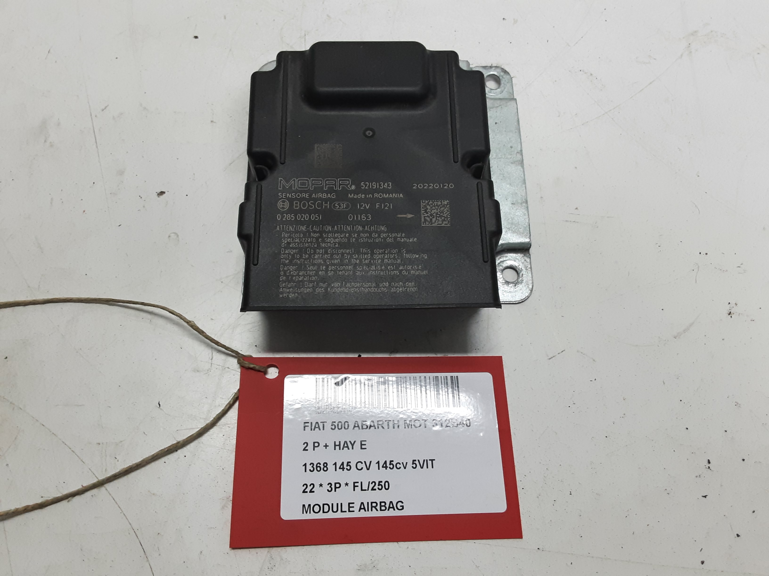 AIRBAG MODULE Fiat 500 7/15+