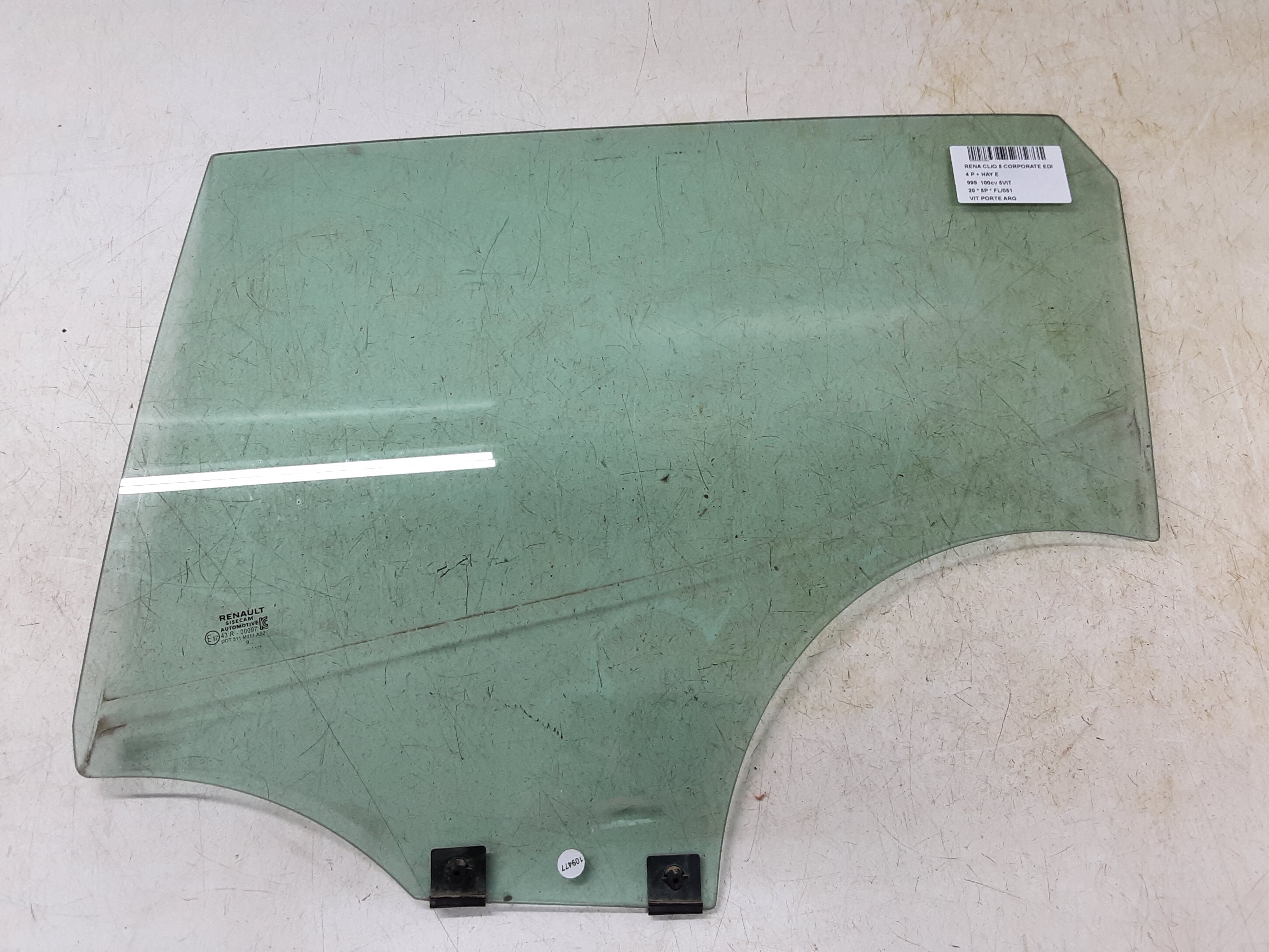 VITRE DE PORTE ARRIERE GAUCHE Renault CLIO V 06/19+