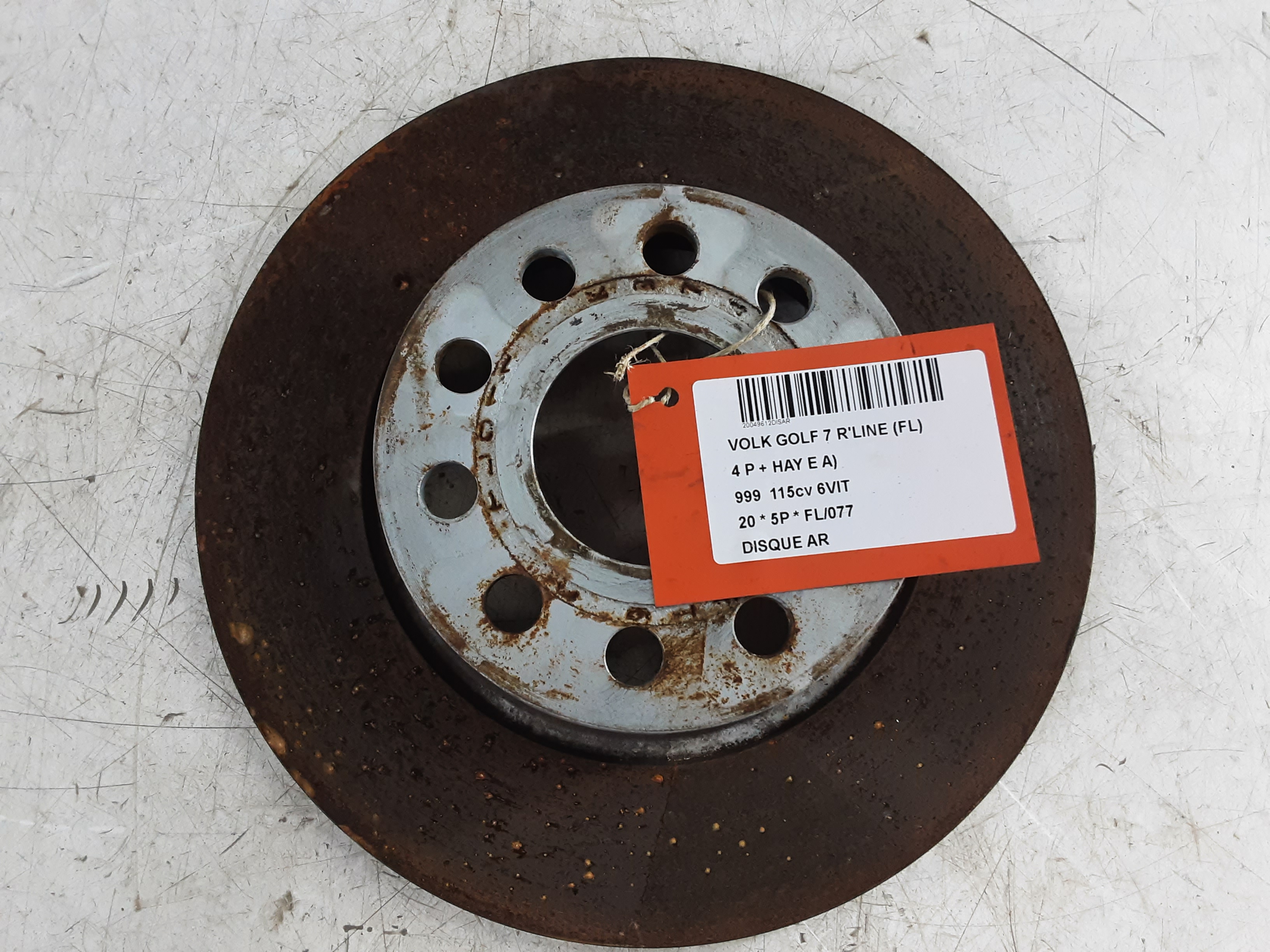DISQUE ARRIERE Vw GOLF VII 1/17 - 2/20 FaceLift