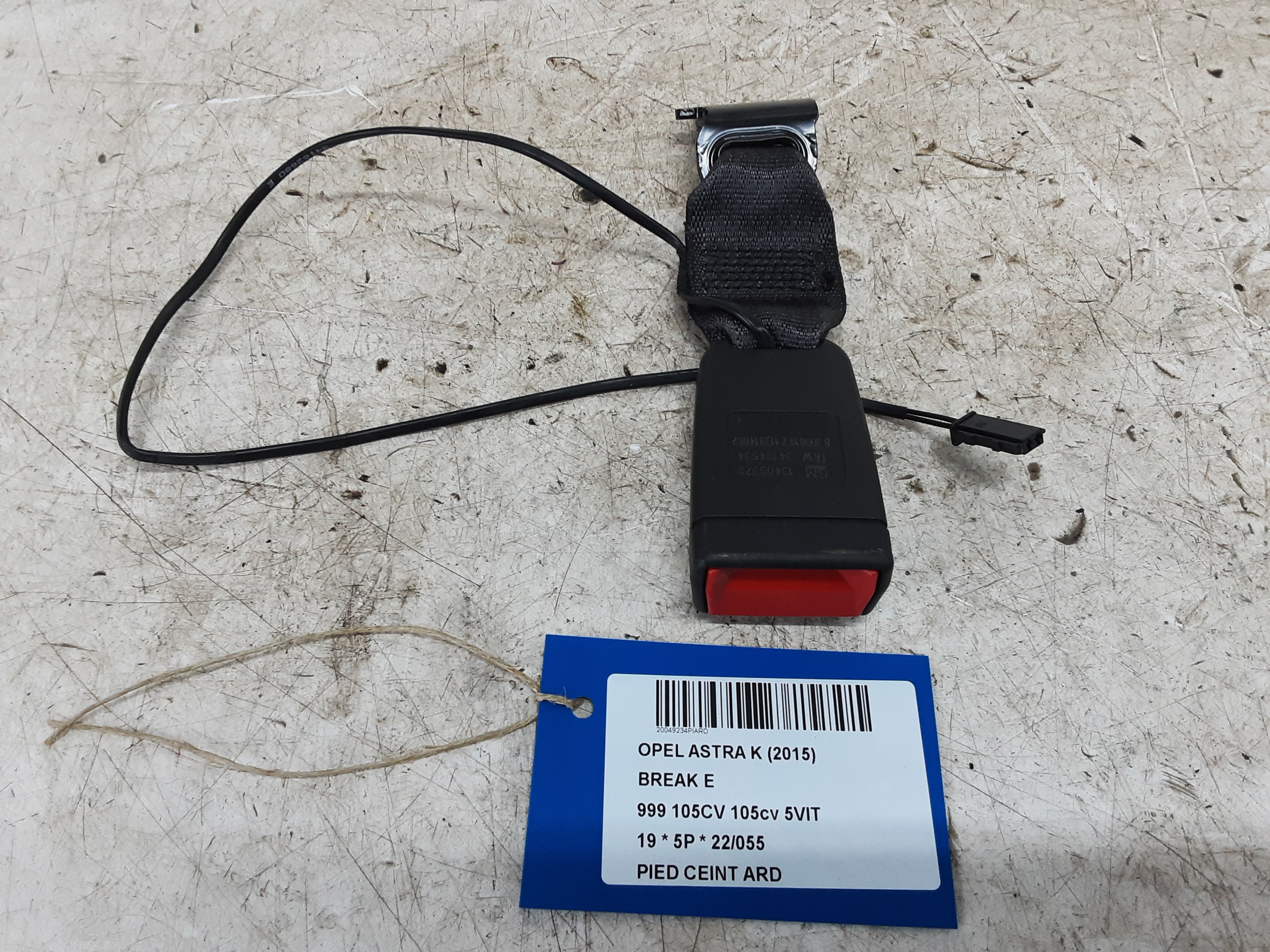 VEILIGHEIDSGORDEL VOET ACHTER RECHTS Opel ASTRA K 8/15 - 8/19 5P/D