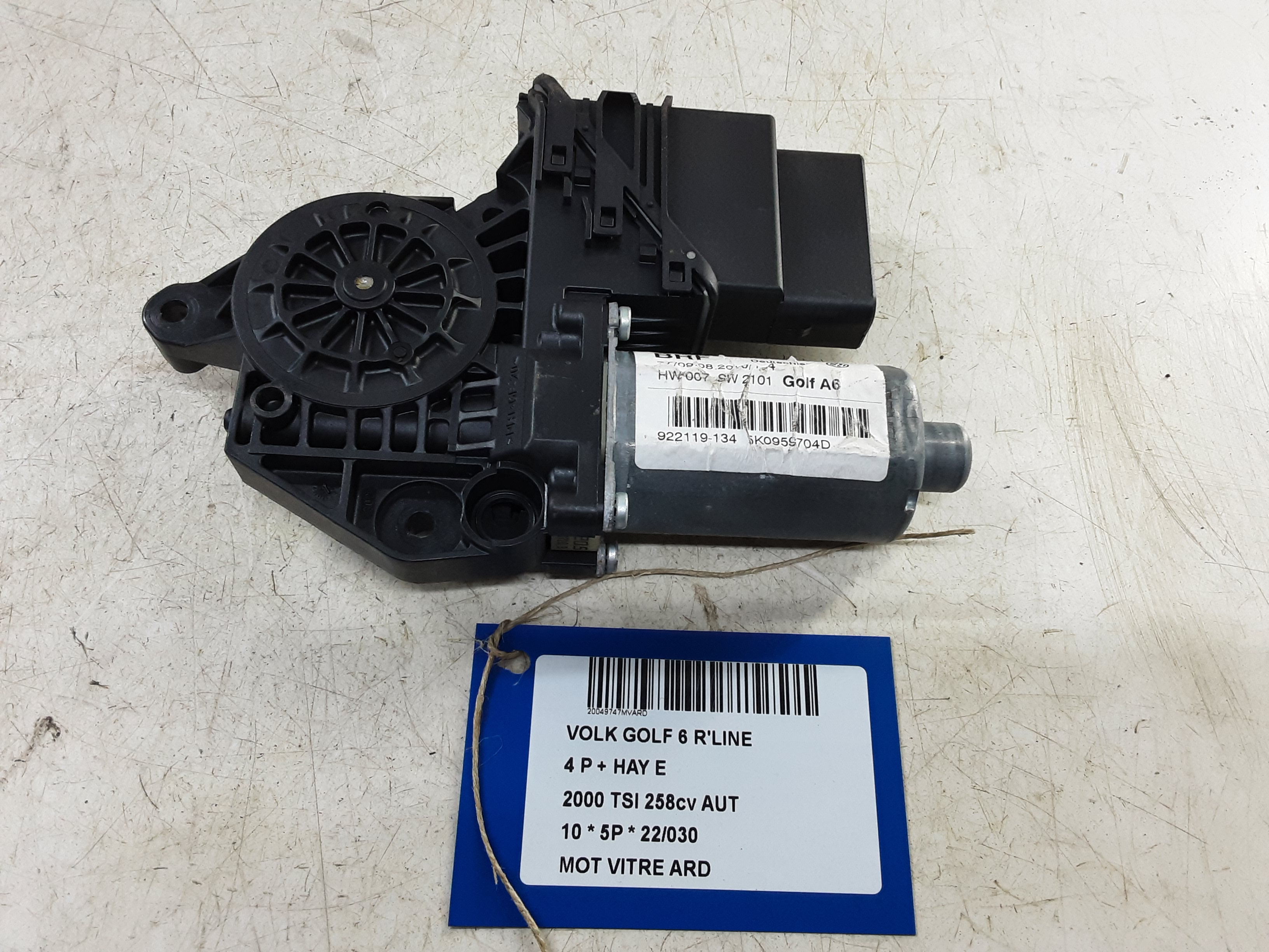 MOTOR RUITMECHANISME ACHTER RECHTS Vw GOLF VI 11/08 - 13