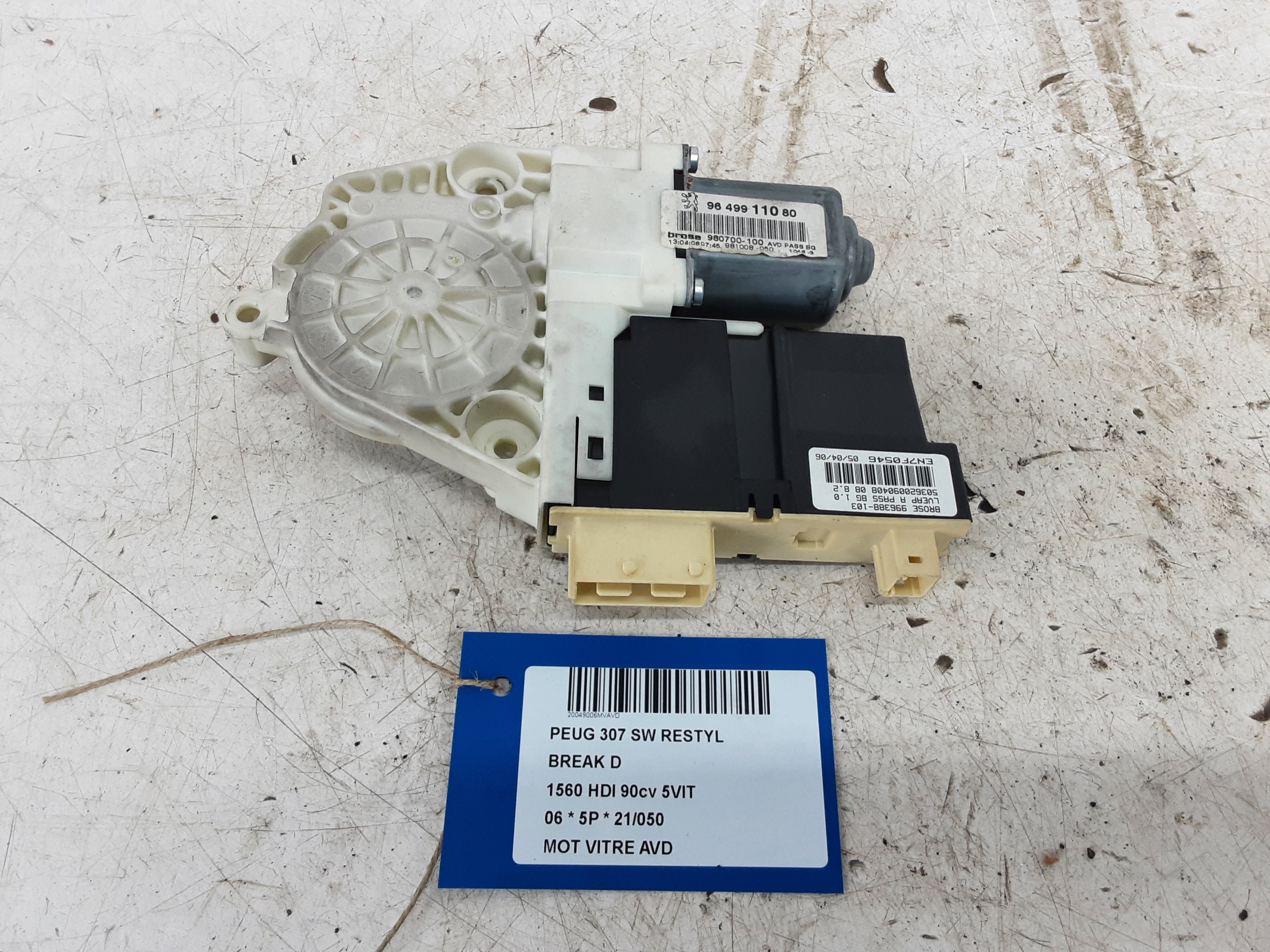 MOTOR RUITMECHANISME VOOR RECHTS Peugeot 307 7/05 - 08