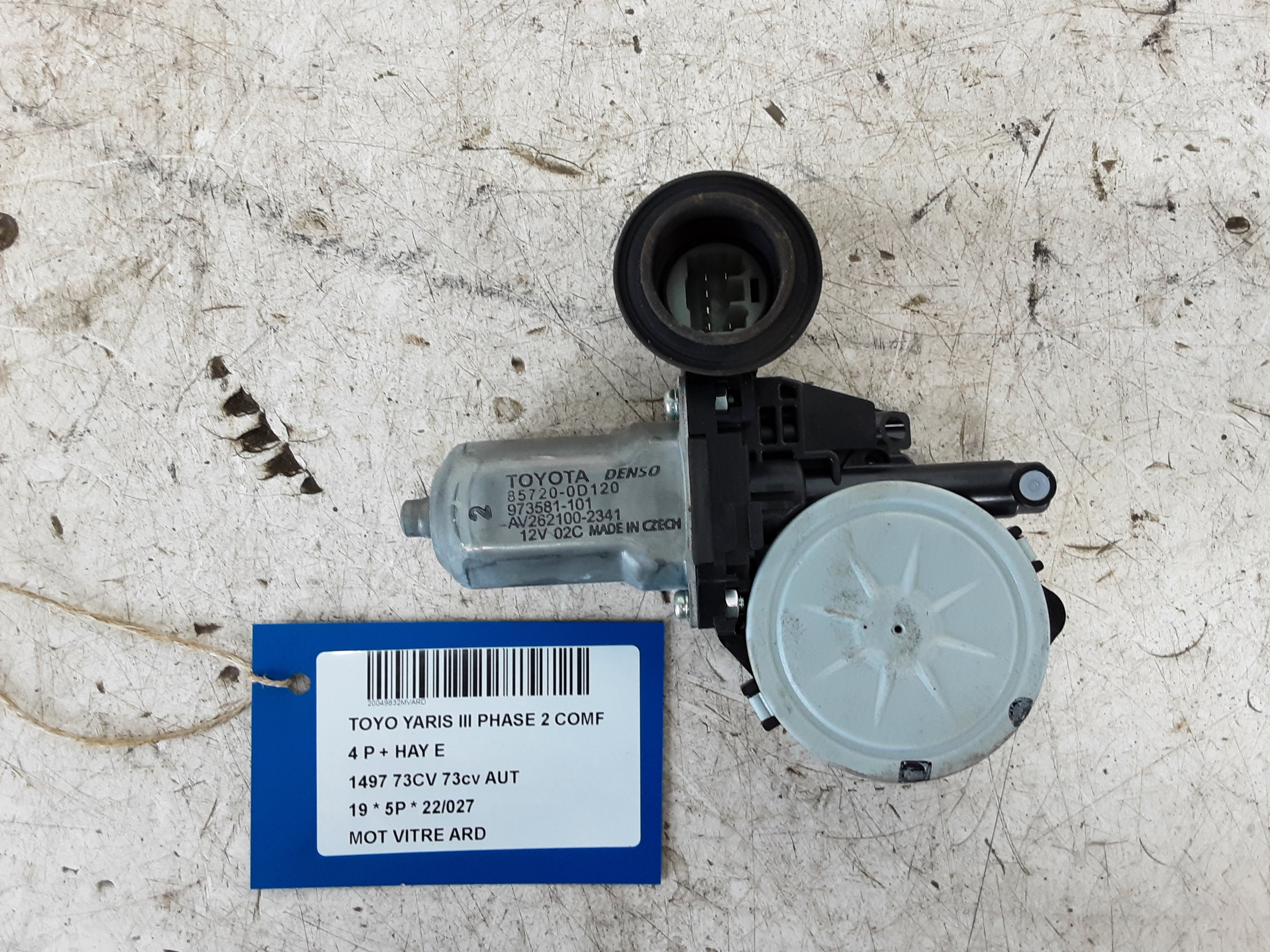 MOTOR RUITMECHANISME ACHTER RECHTS Toyota YARIS (5) 9/14 - 2/20