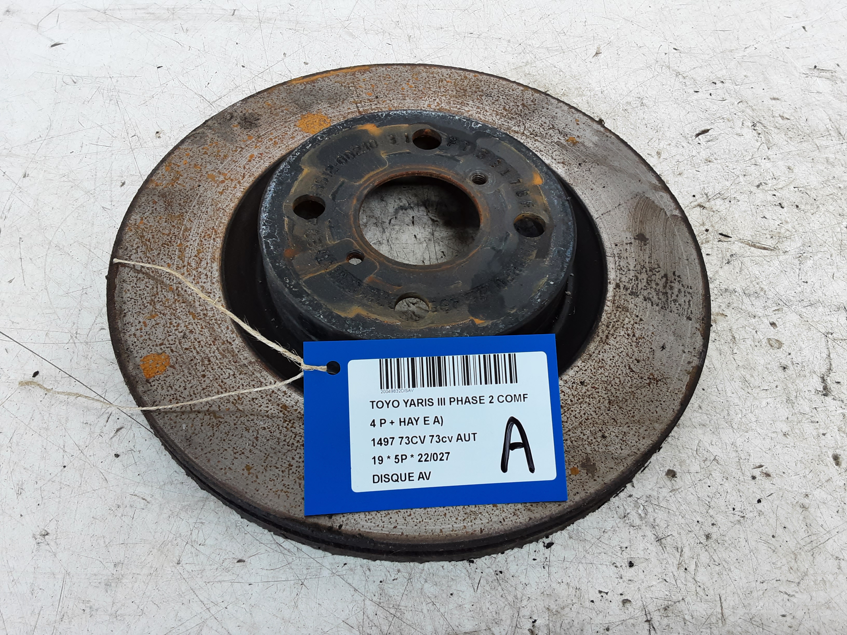 DISQUE AVANT Toyota YARIS (5) 9/14 - 2/20