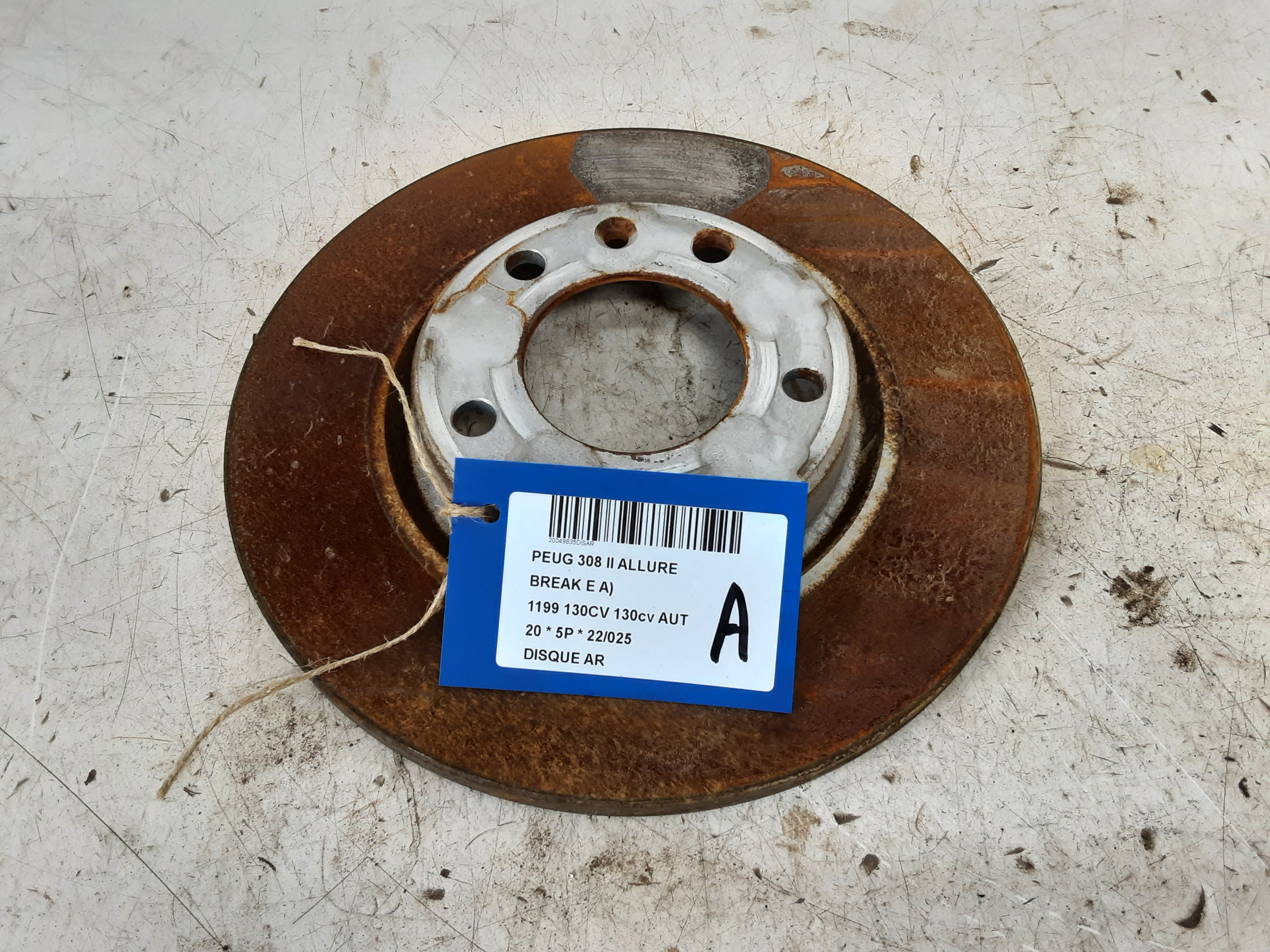 DISQUE ARRIERE Peugeot 308 (2) 9/13-6/17