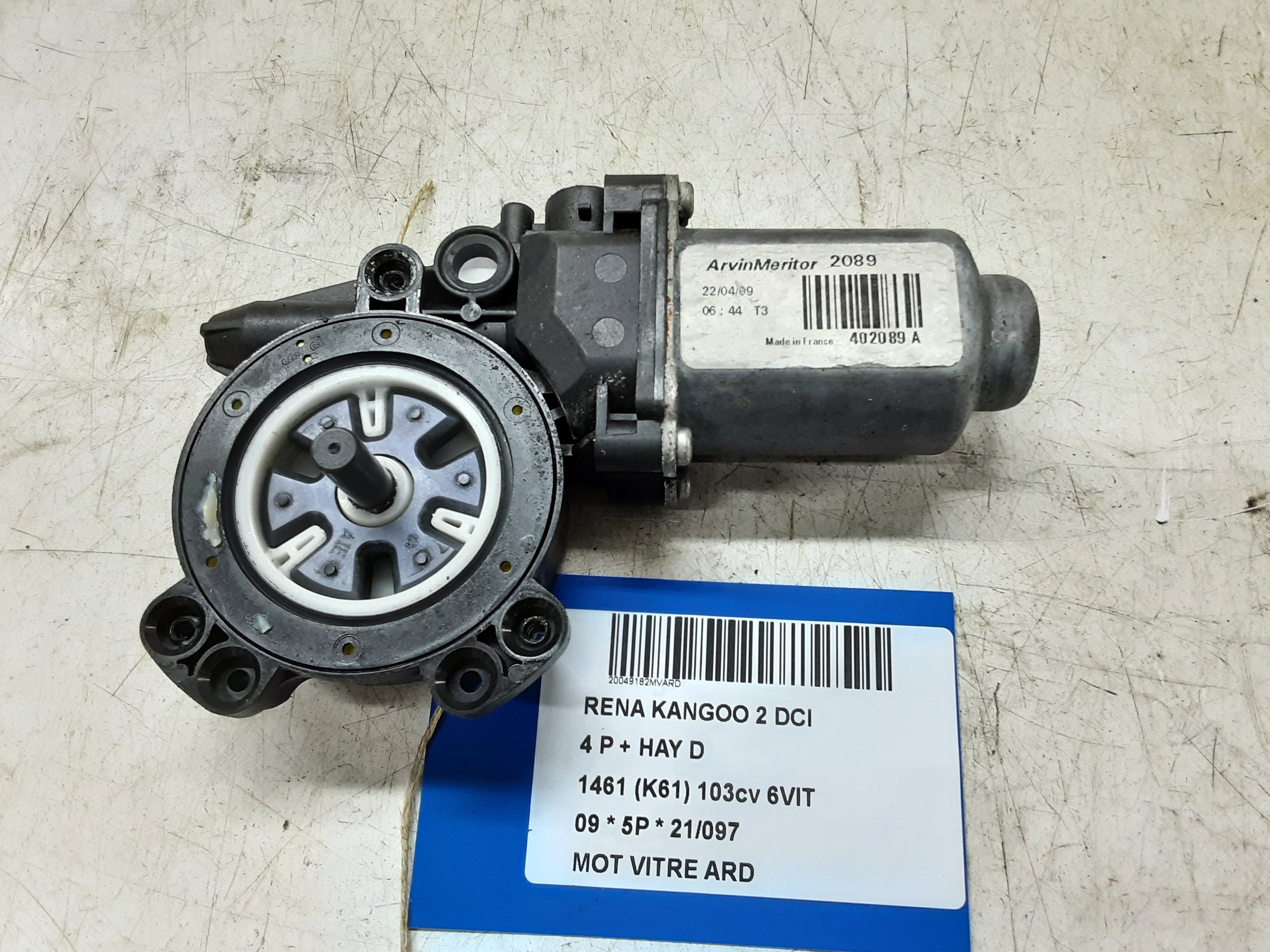 MOTOR RUITMECHANISME ACHTER RECHTS Renault KANGOO 08 - 13