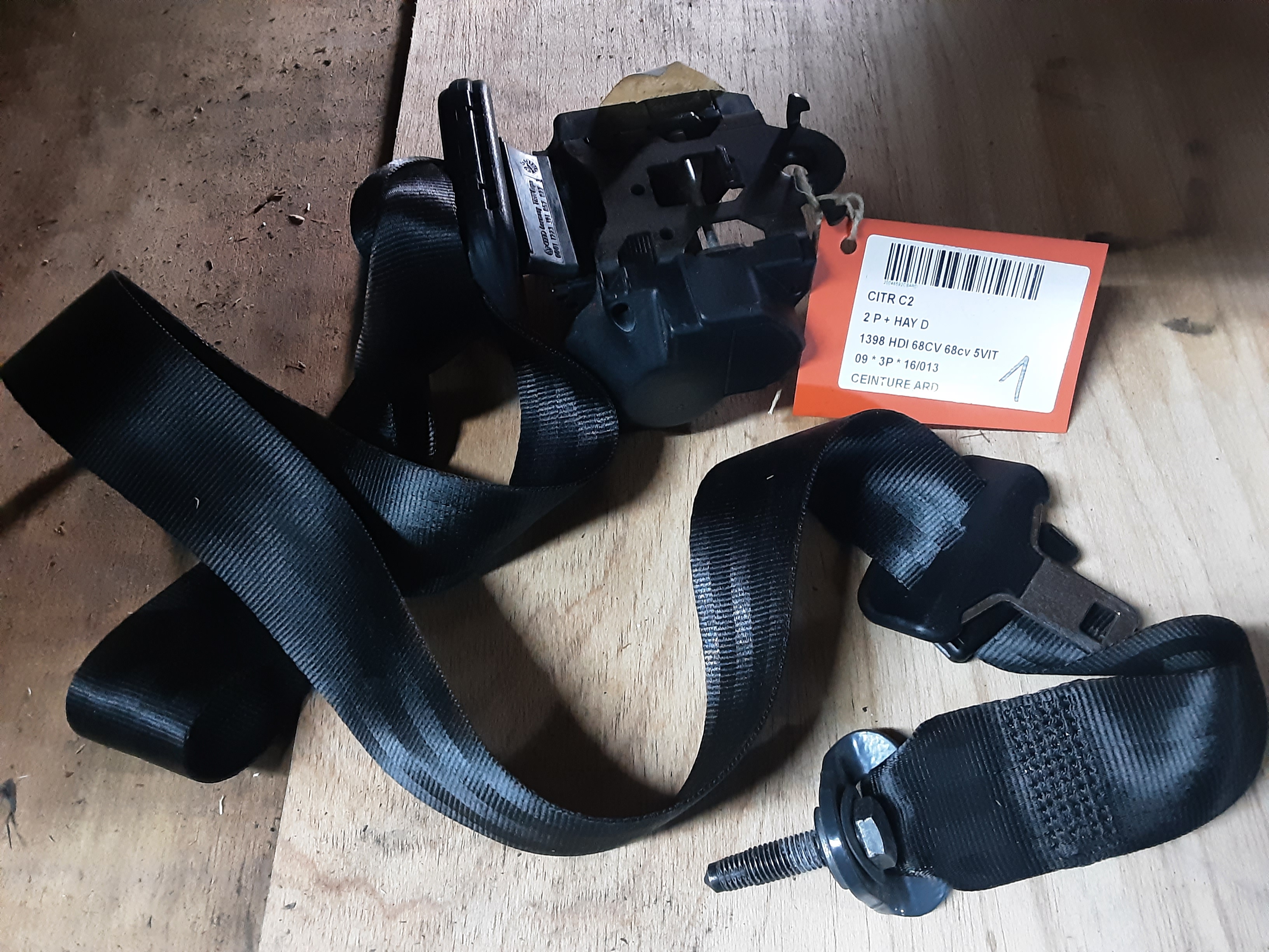 VEILIGHEIDSGORDEL ACHTER RECHTS Citroen C2 03 > 17