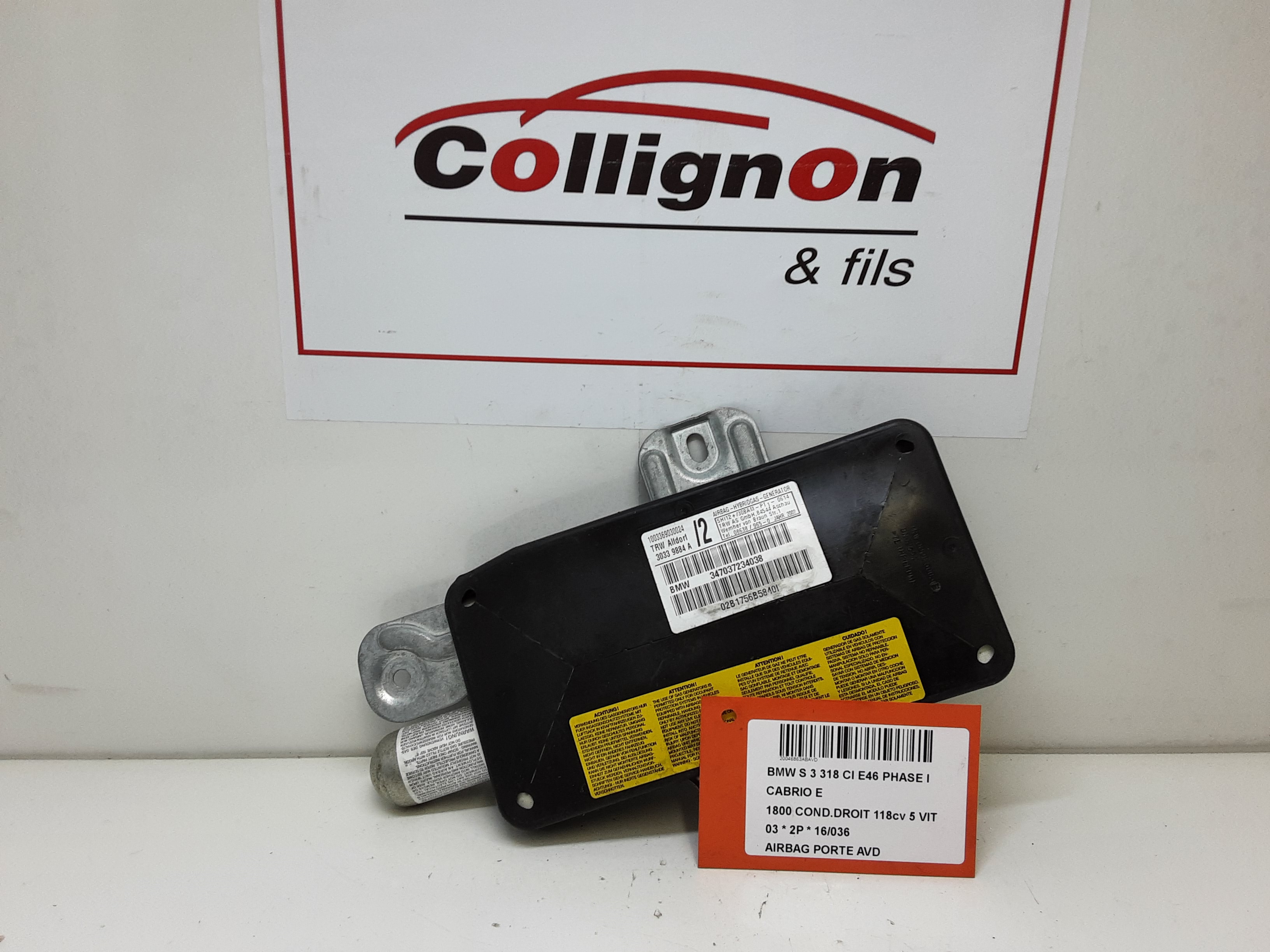 AIRBAG DEUR RECHTS VOOR Bmw 3 E46 CABRIO 99 - 03