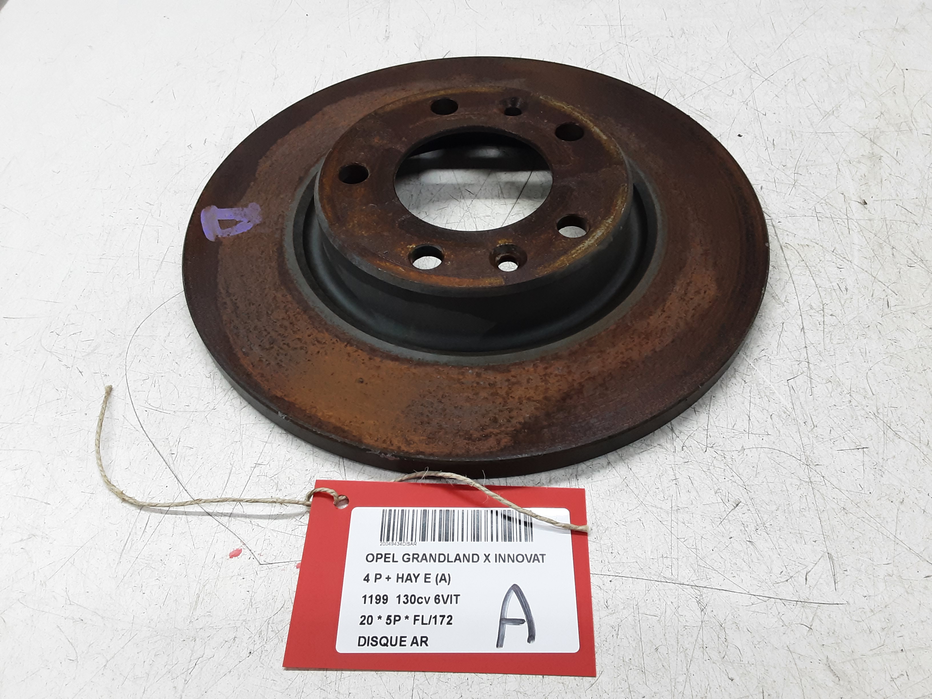 DISQUE ARRIERE Opel GRANDLAND X 6/17+