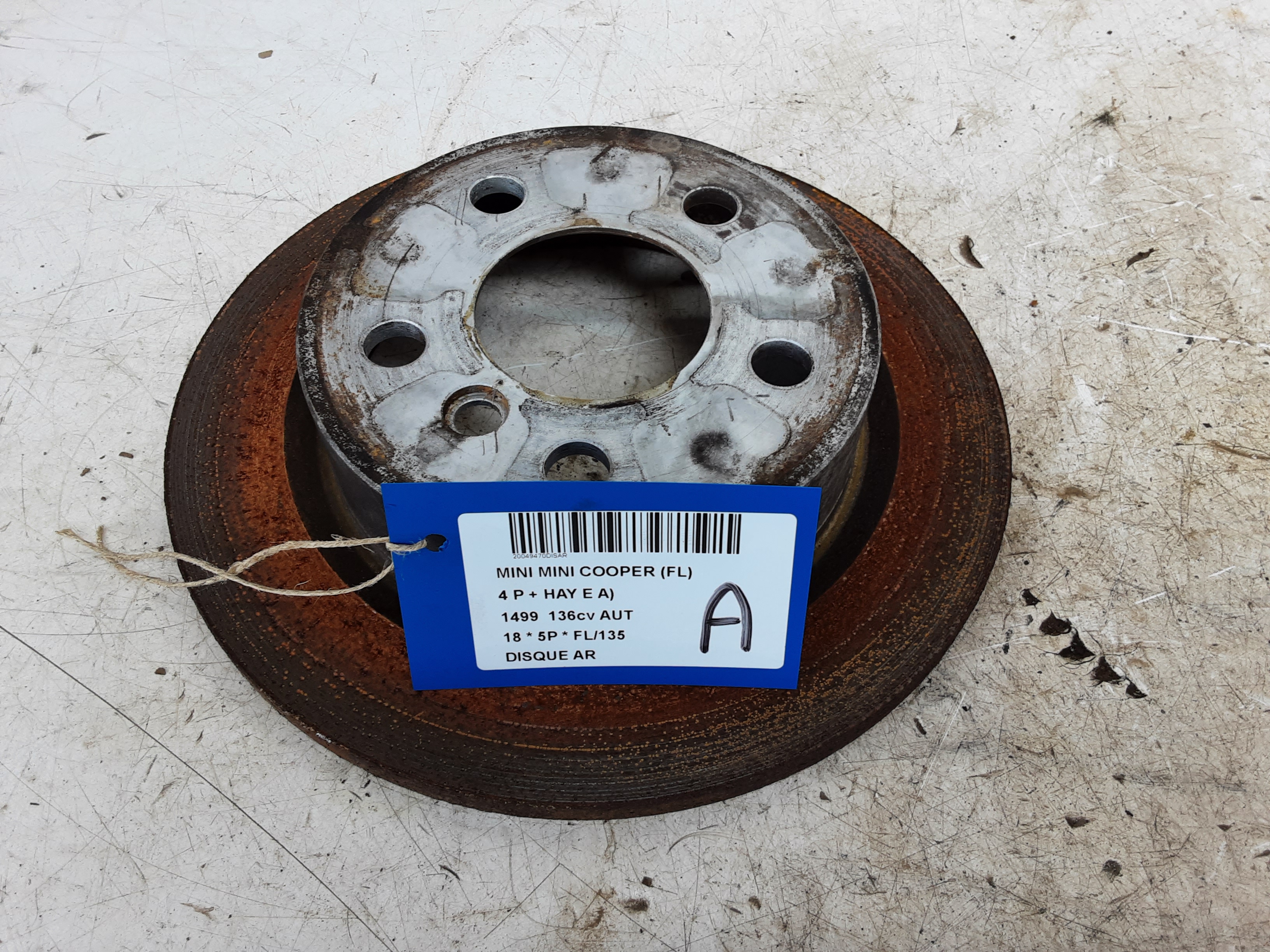 REMSCHIJF ACHTER Mini F55 5-portes : 07/14 &gt;