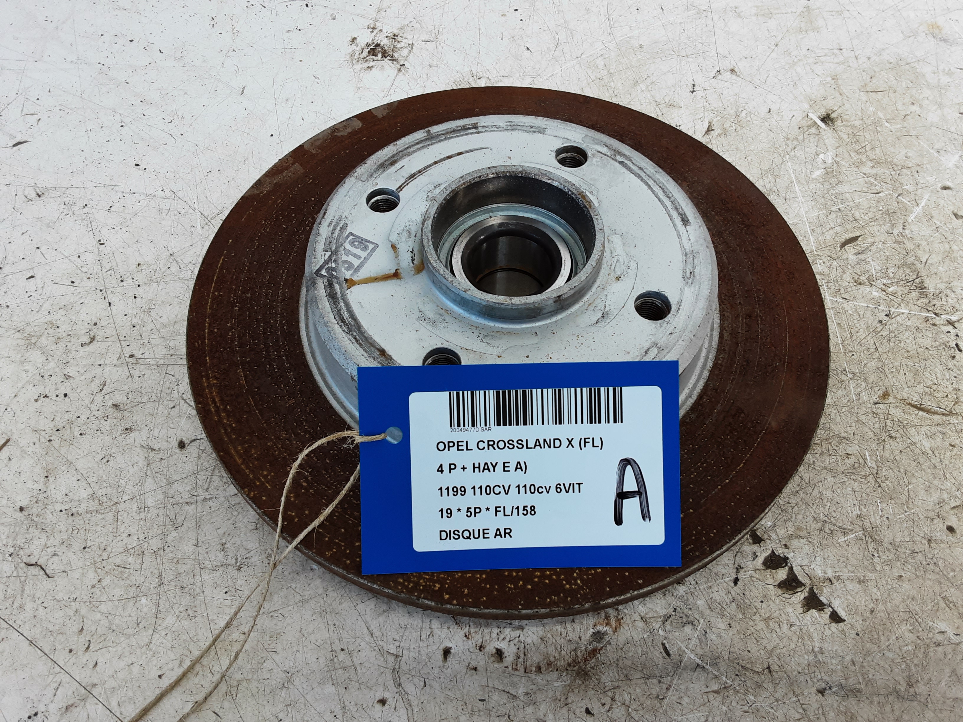 REMSCHIJF ACHTER Opel CROSSLAND X 6/17+