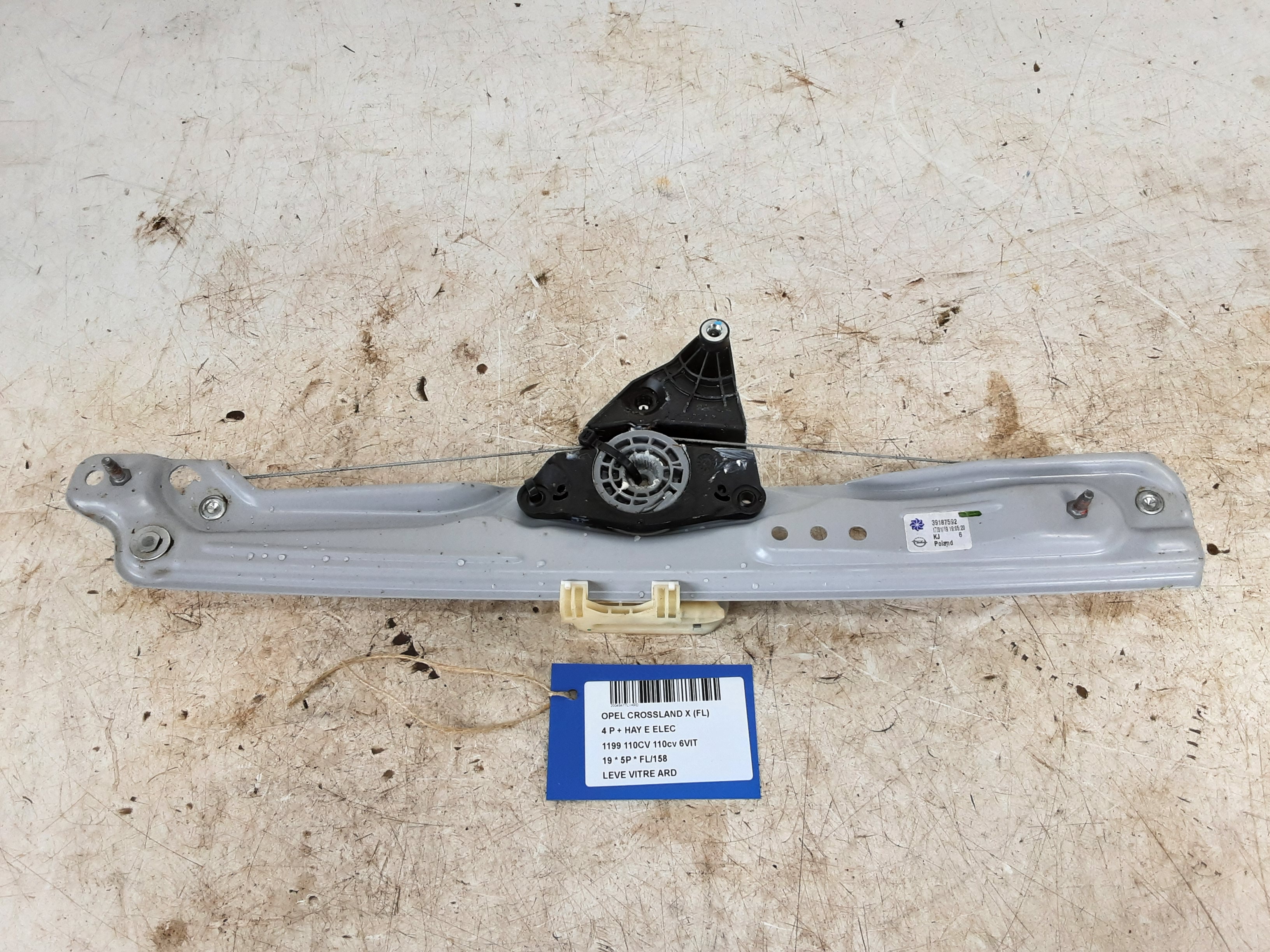 RUITMECHANISME ACHTER RECHTS Opel CROSSLAND X 6/17+