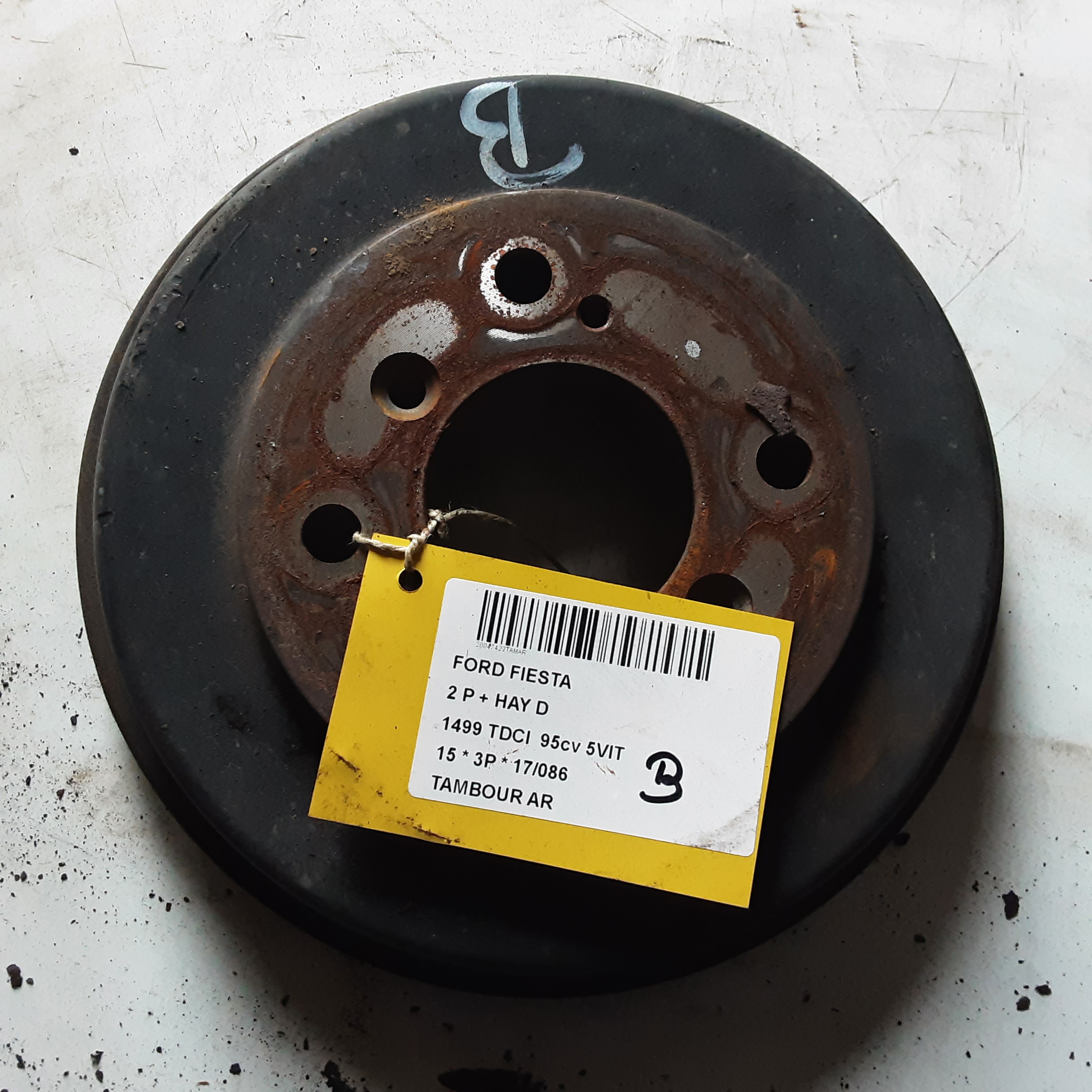 REMTROMMEL ACHTER Ford FIESTA 1/13 - 17
