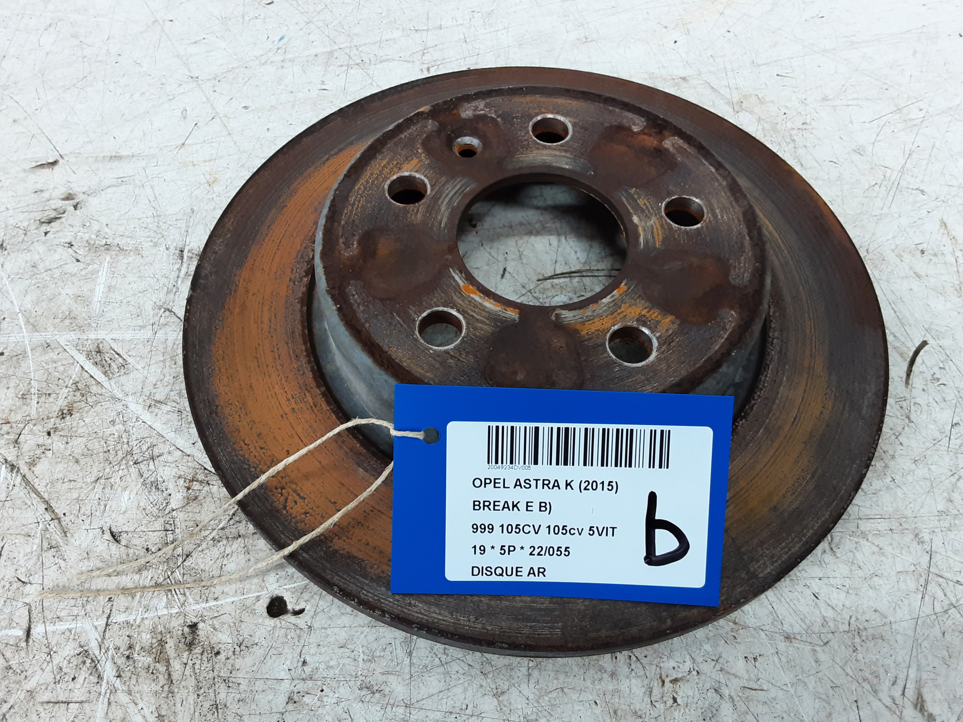 REMSCHIJF ACHTER Opel ASTRA K 8/15 - 8/19 5P/D