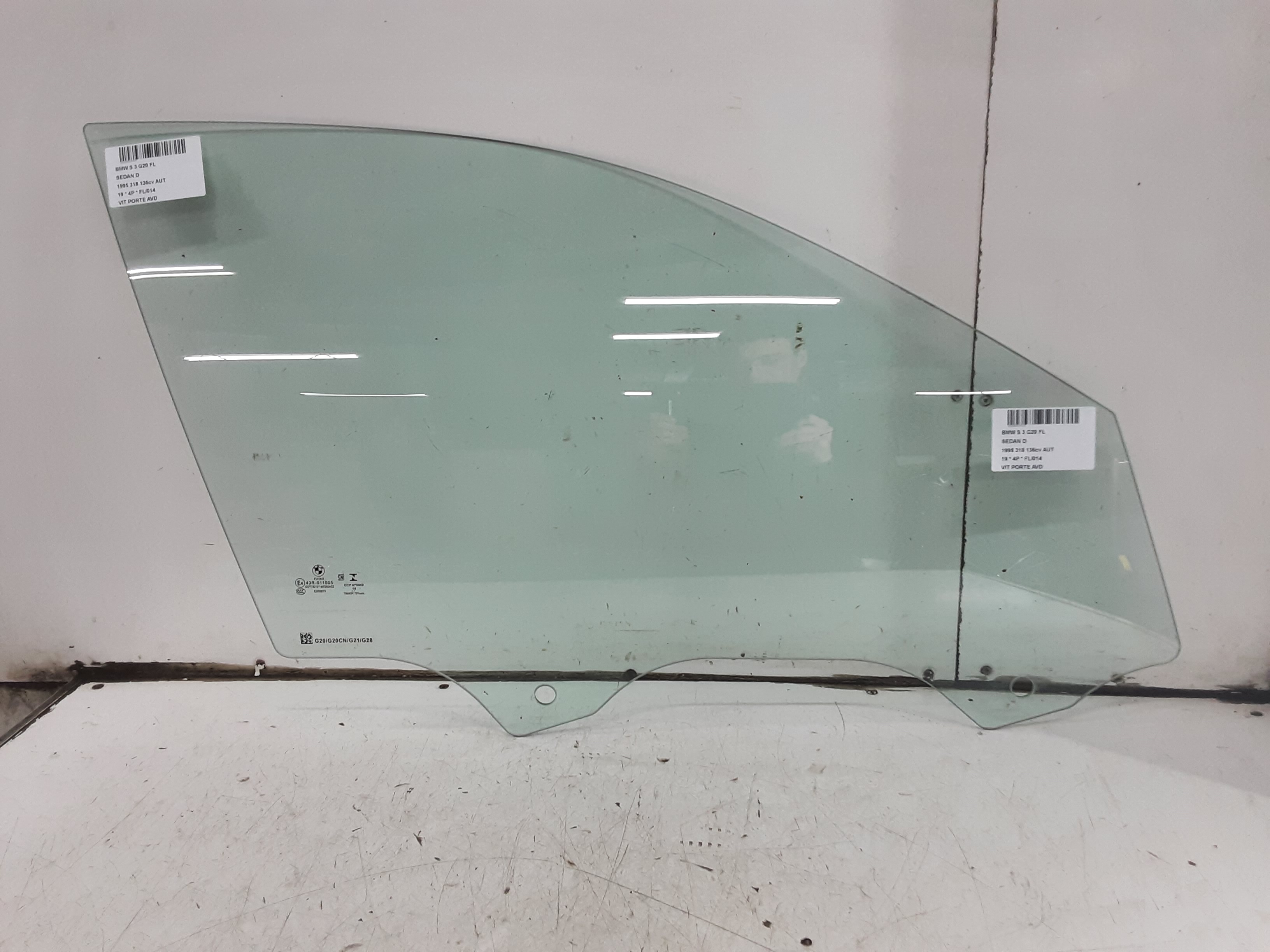VITRE DE PORTE AVANT DROITE Bmw 3 G20 BERLINE 10/18+