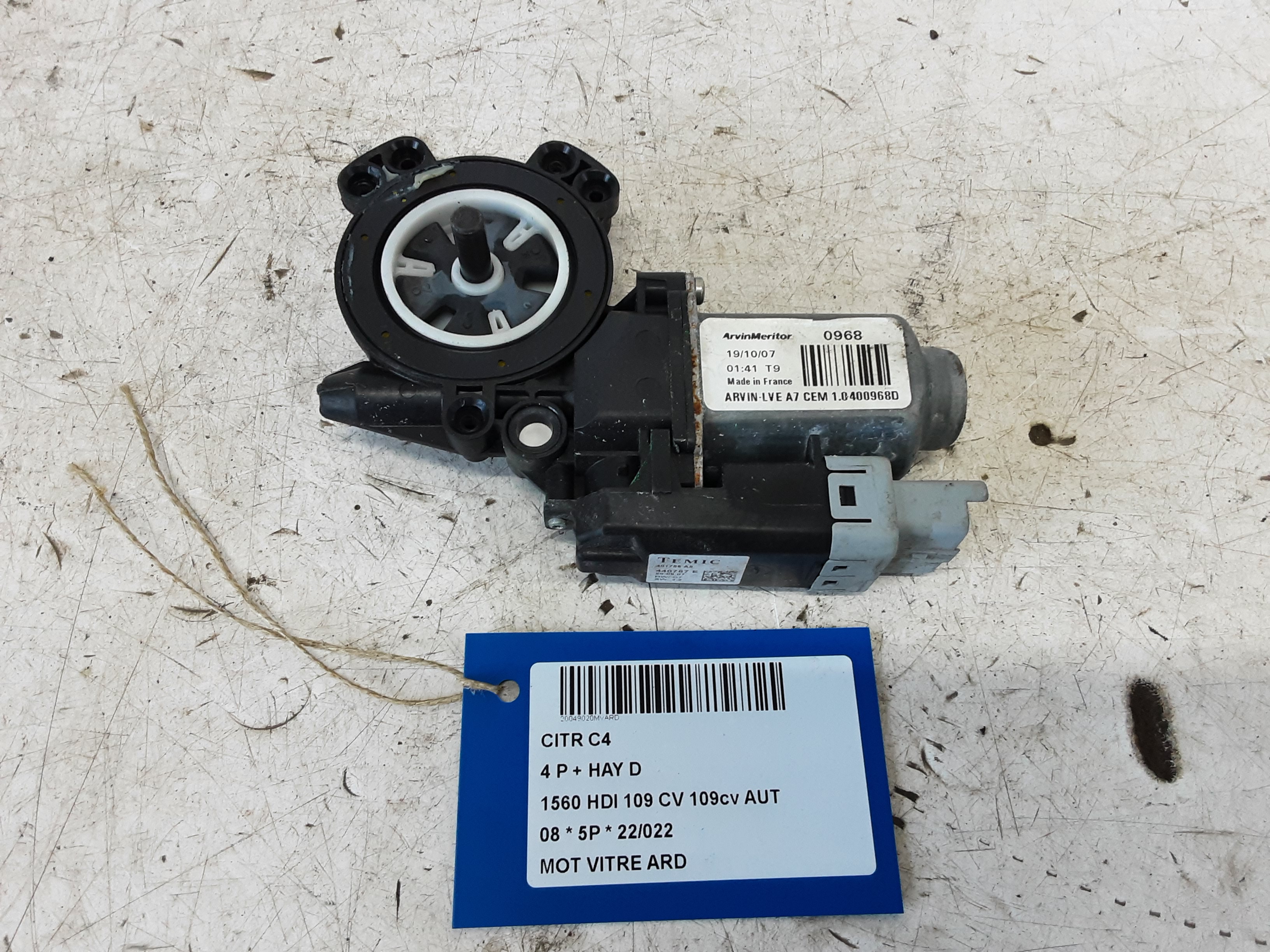 MOTEUR DE VITRE DE PORTE ARRIERE DROITE Citroen C4 GR. PICASSO 06 - 13