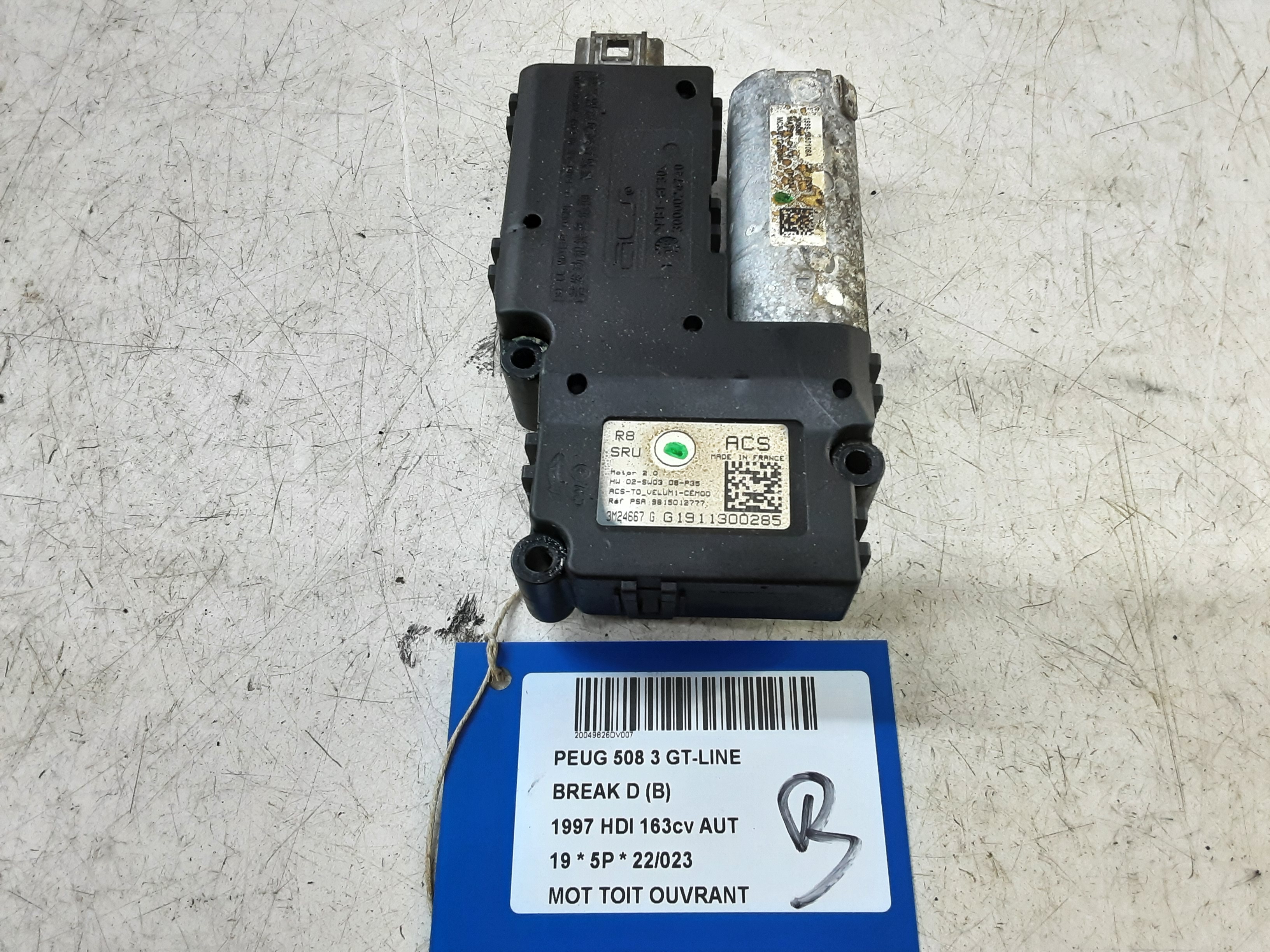 MOTOR SCHUIFDAK Peugeot 508 9/18+