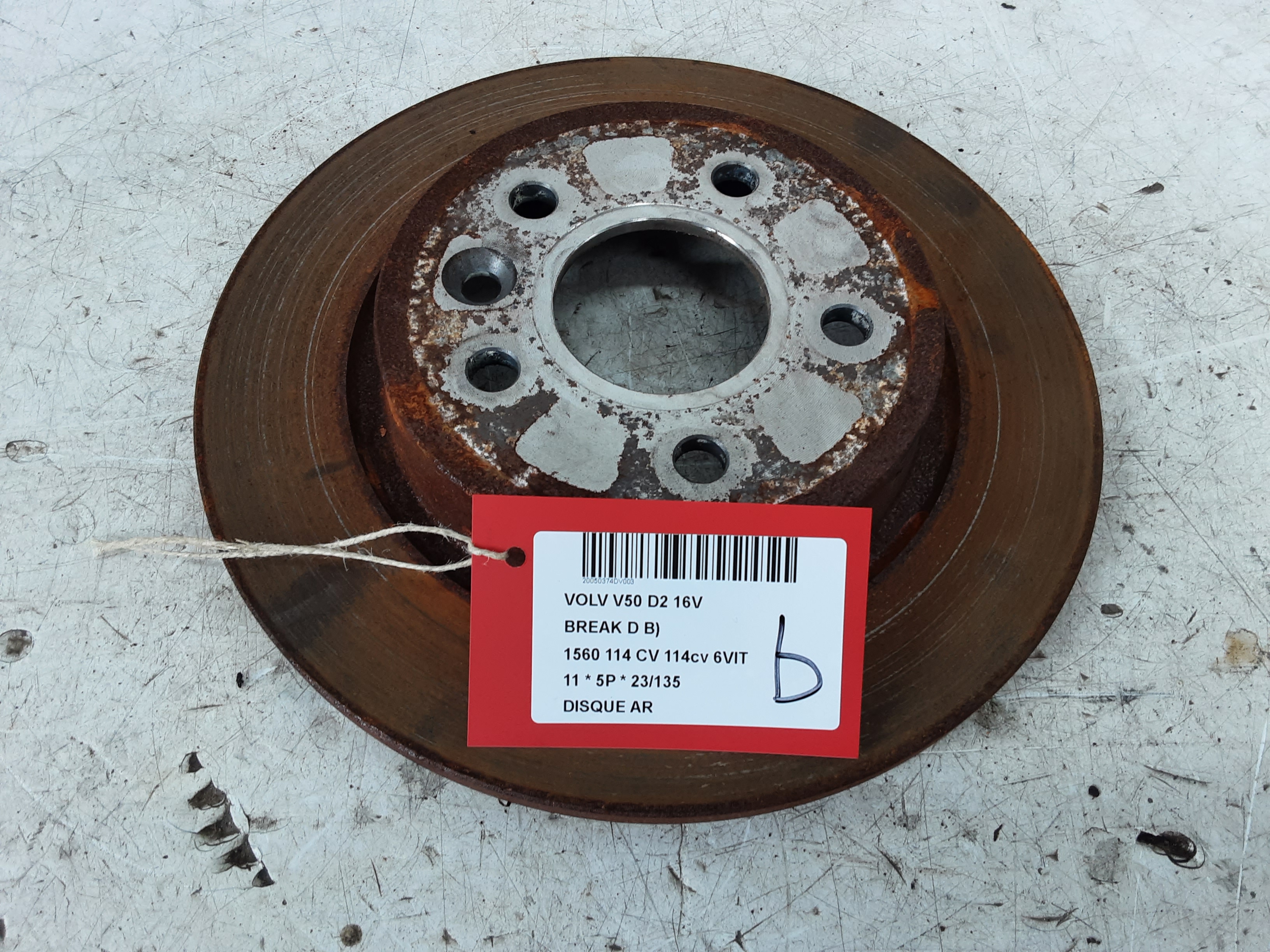 DISQUE ARRIERE Volvo V50 07 - 12