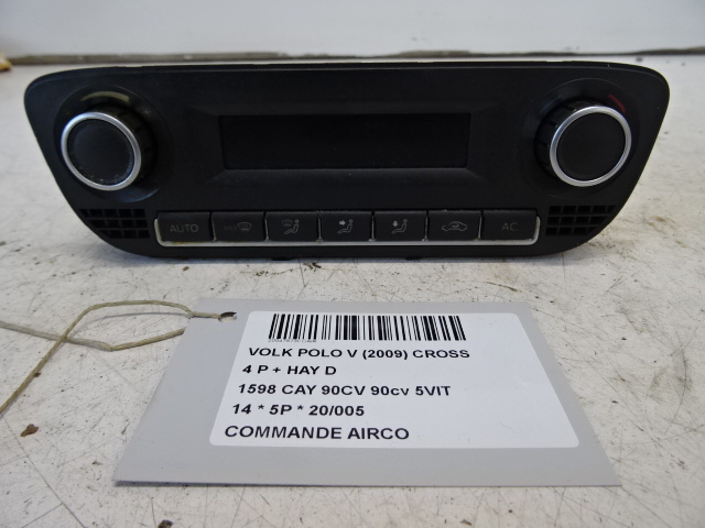BEDIENINGSPANEEL AIRCO Vw POLO (6R) 6/09 - 4/14