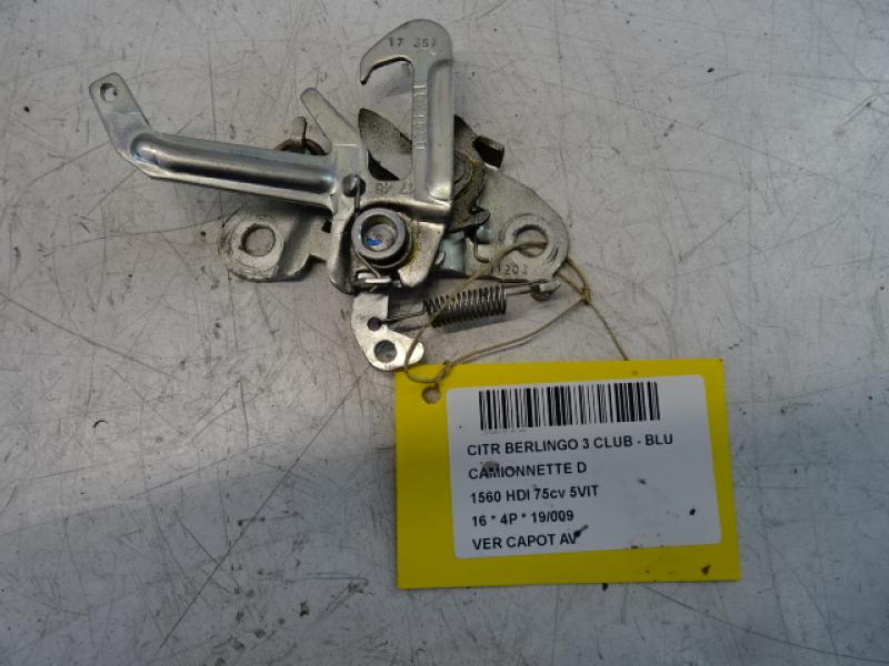 VERROUILLAGE DE CAPOT AVANT Citroen BERLINGO 08 - 18