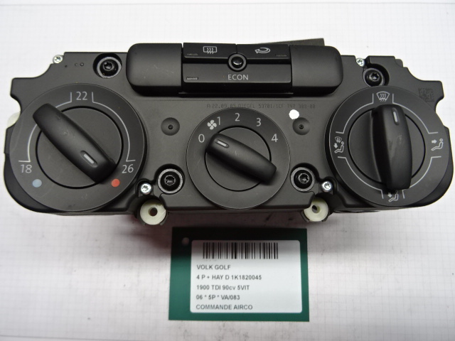 BEDIENINGSPANEEL AIRCO Vw GOLF V 11/03 - 08