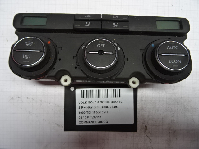 BEDIENINGSPANEEL AIRCO Vw GOLF V 11/03 - 08