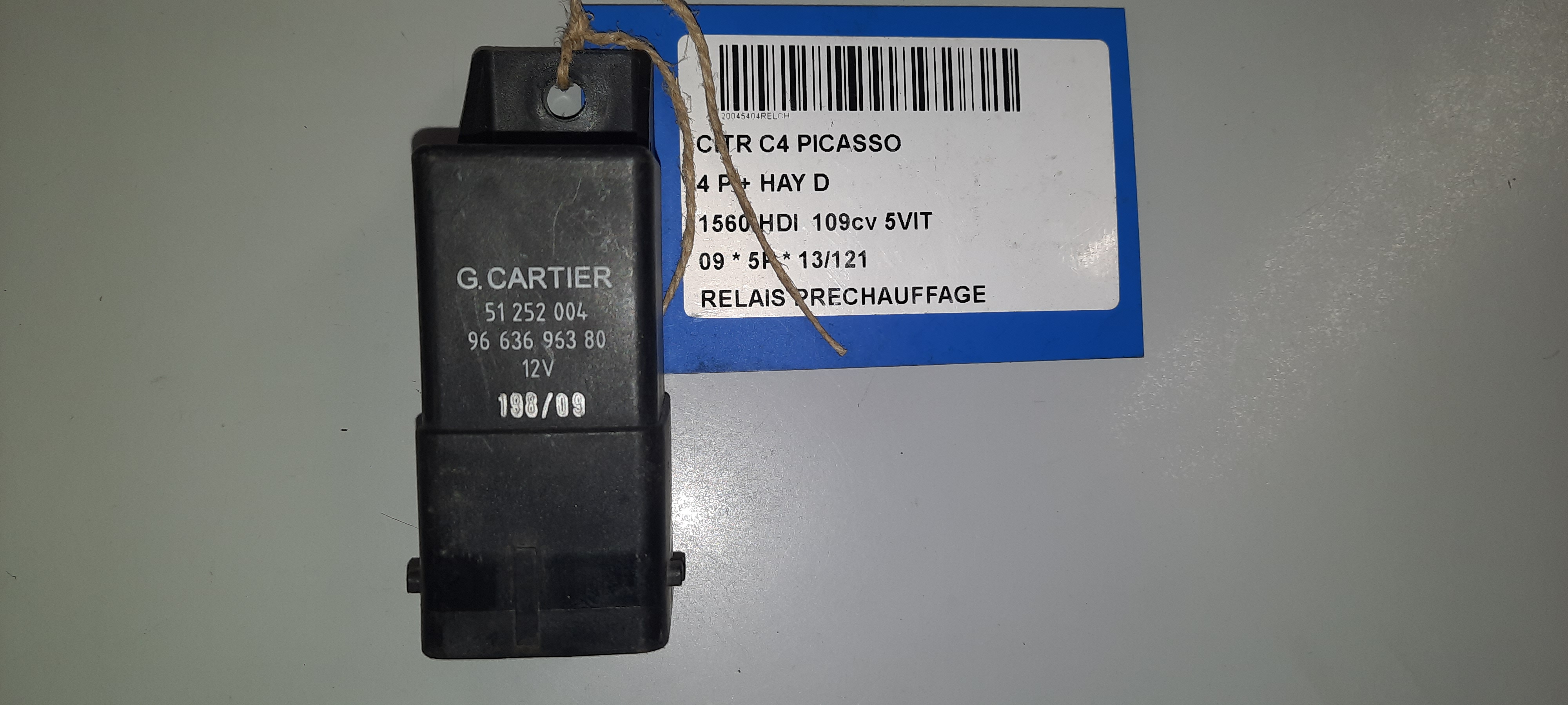 RELAIS DE PRECHAUFFAGE Citroen C4 PICASSO 02/07 - 13 RELAIS DE PRECHAUFFAGE Citroen C4 PICASSO 02/07 - 13