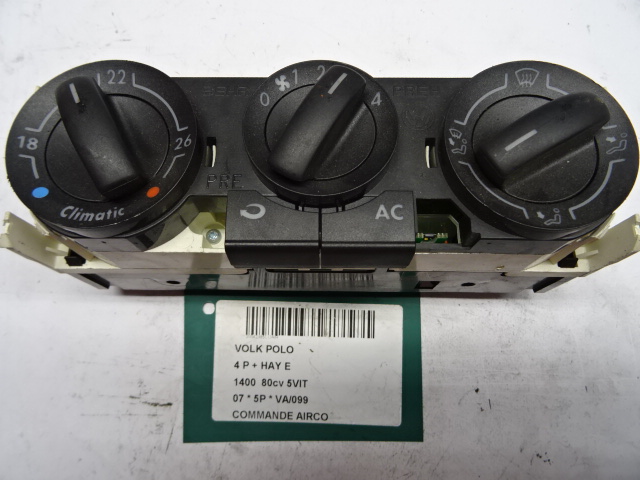 BEDIENINGSPANEEL AIRCO Vw POLO (9N3) 5/05 - 5/09