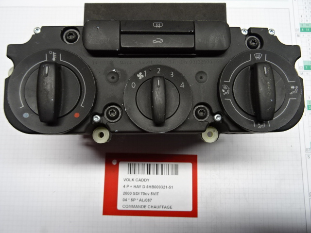 BEDIENINGSPANEER VERWARMING Vw CADDY 04 - 09/10