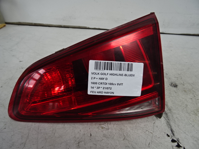 FEU ARRIERE DROIT DE HAYON Vw GOLF VII 11/12 - 17