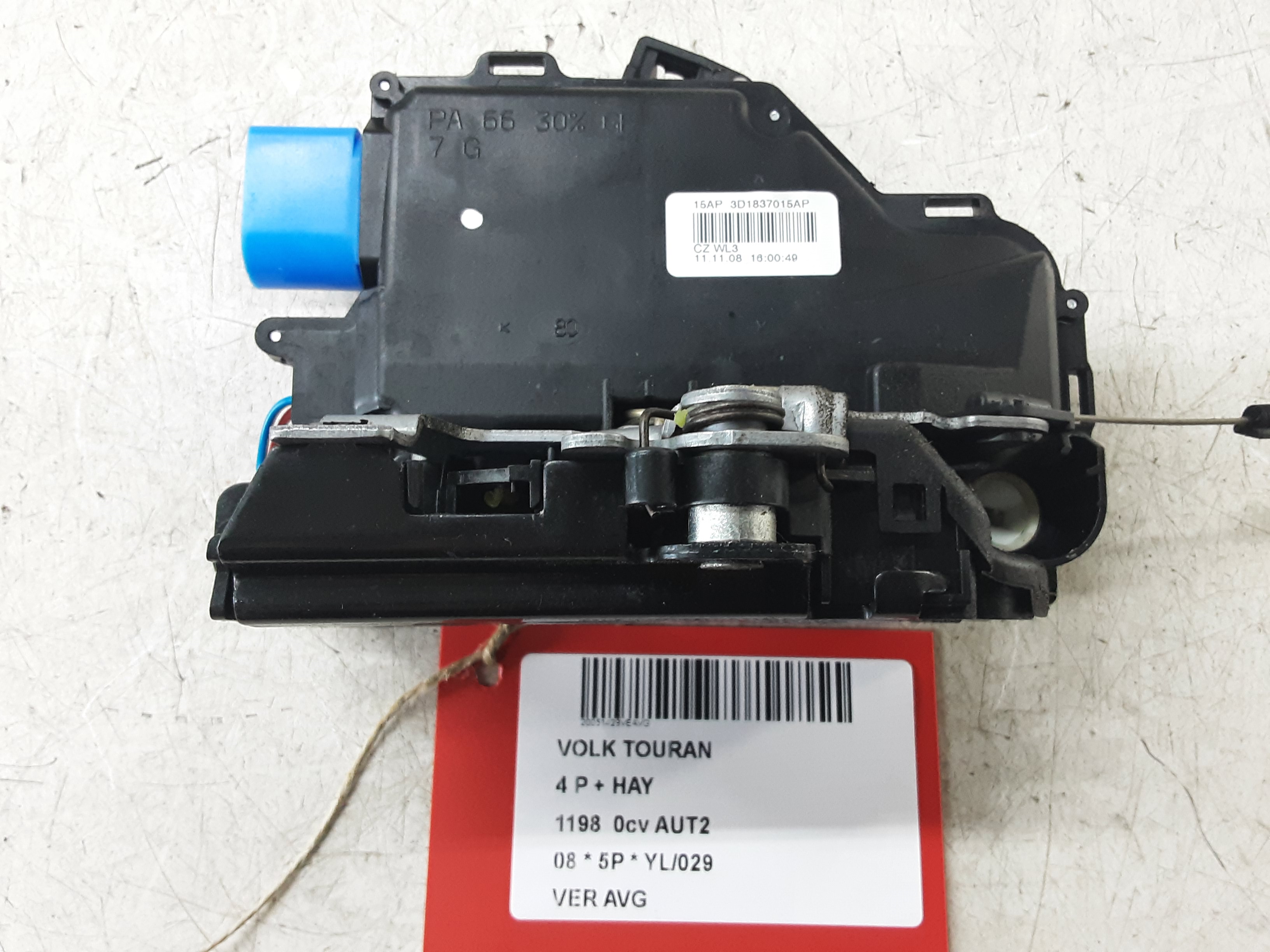 VERGRENDELING VOOR LINKS Vw TOURAN 07 - 08/10