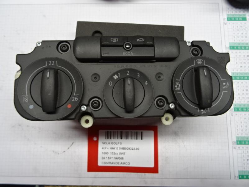 COMMANDE D'AIRCO Vw GOLF V 11/03 - 08