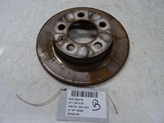 DISQUE ARRIERE Seat IBIZA MK4 (6J) 4/12 - 7/2015