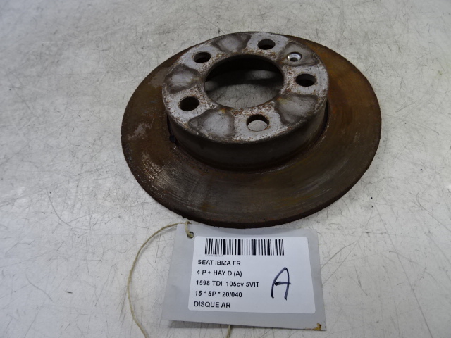 DISQUE ARRIERE Seat IBIZA MK4 (6J) 4/12 - 7/2015