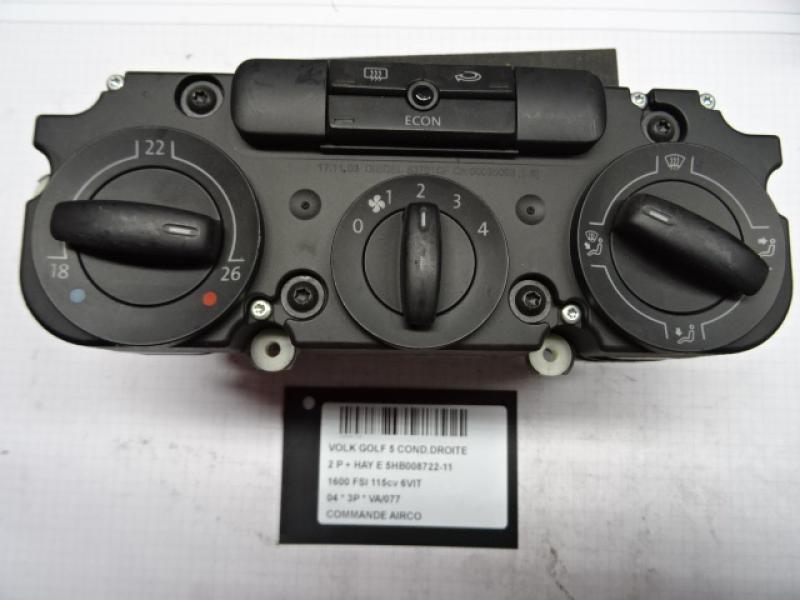 BEDIENINGSPANEEL AIRCO Vw GOLF V 11/03 - 08