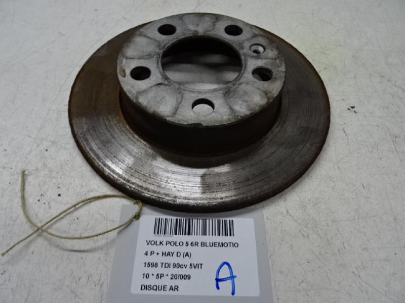 DISQUE ARRIERE Vw POLO (6R) 6/09 - 4/14