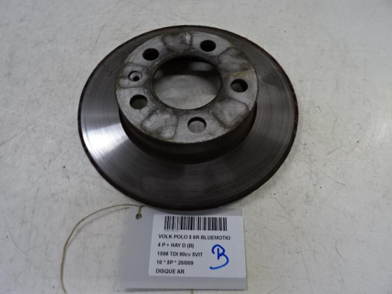 DISQUE ARRIERE Vw POLO (6R) 6/09 - 4/14