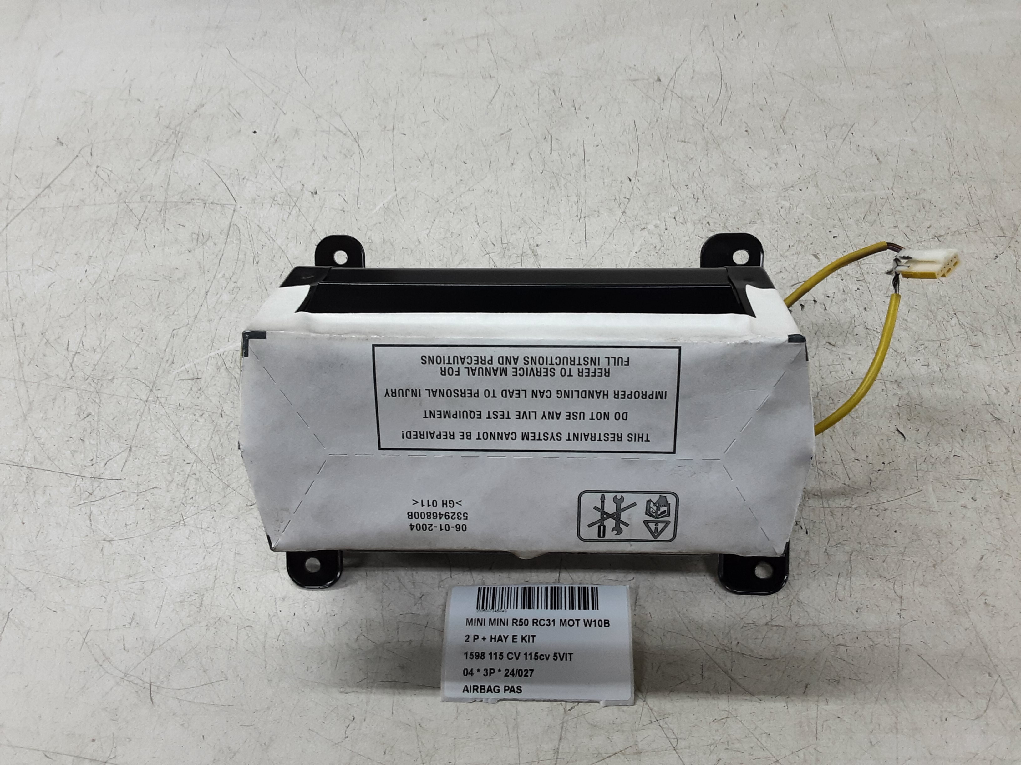 AIRBAG PASSAGIER Mini R50:COUPE 05/01 - 10/06
