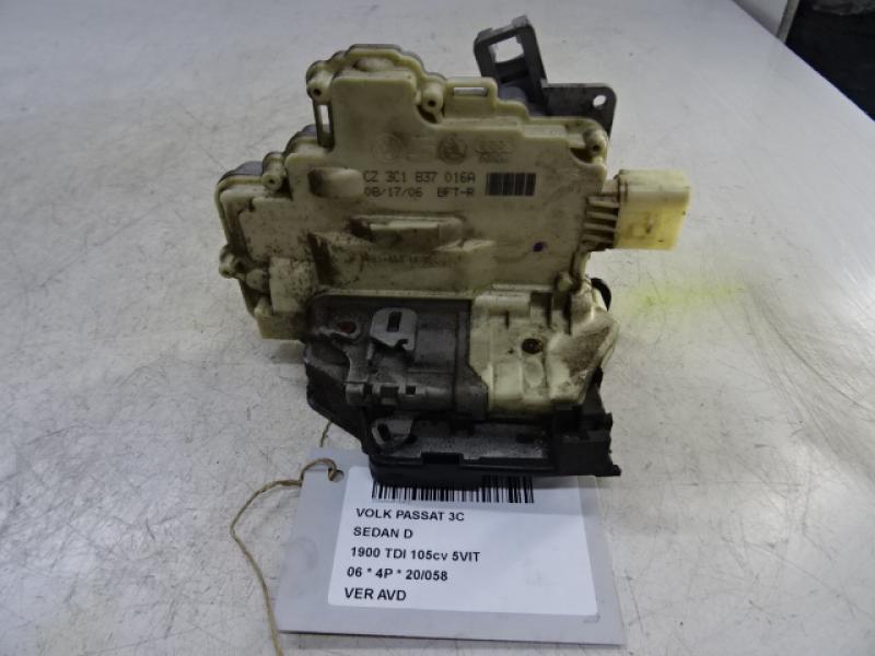 VERROUILLAGE DE PORTE AVANT DROITE Vw PASSAT 02/05 - 11/10